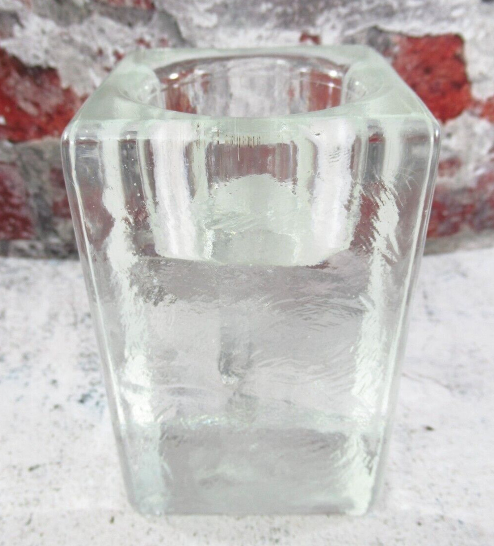 Swedish Icehotel Crystal Votive Candle Holder Handblown Glass