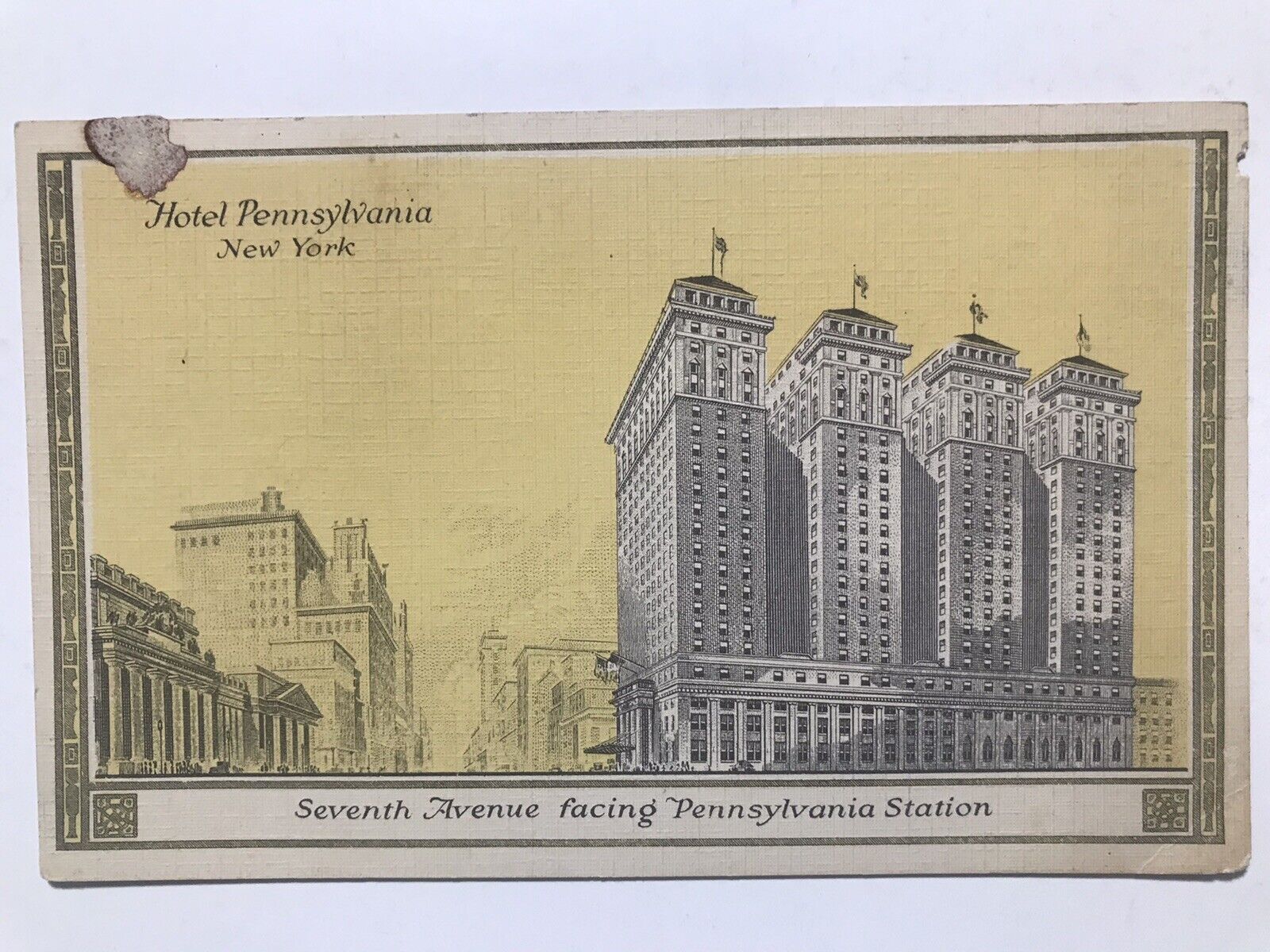 1938 Hotel Pennsylvania New York Postcard