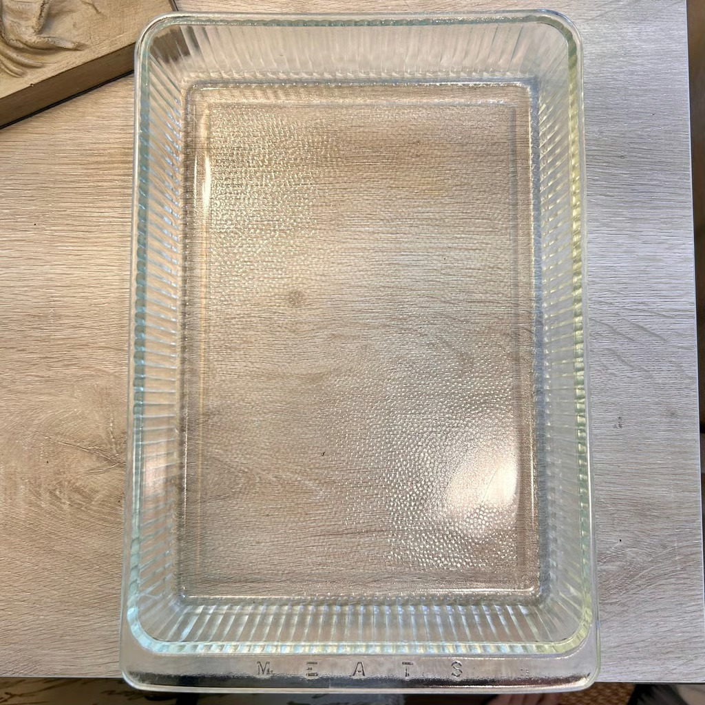 Vintage 1940s Glass Meat Tray from Hotpoint Refrigerator~Ribbed Sides~Excellent
