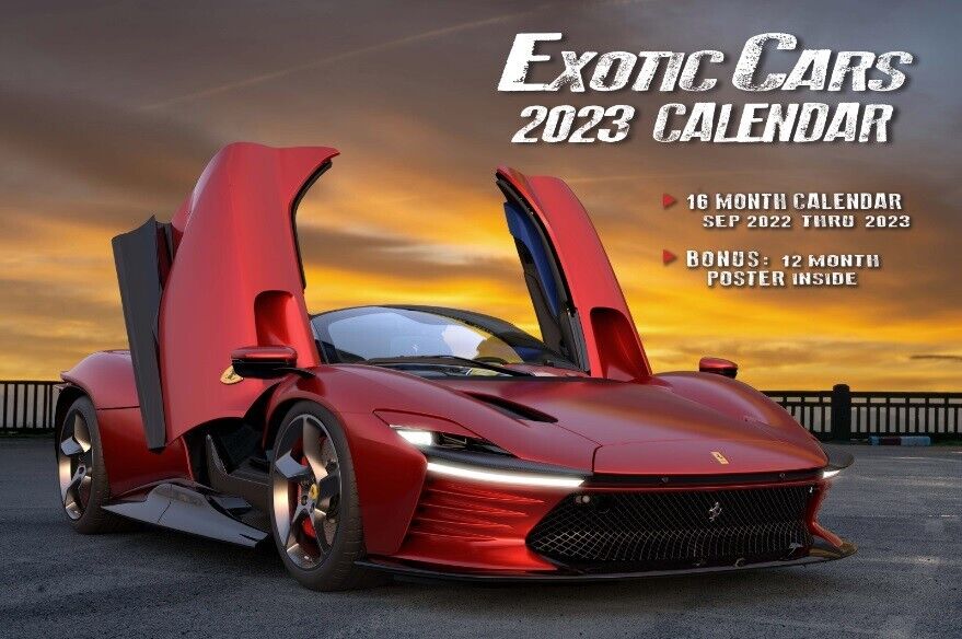 SALE 2023 EXOTIC CAR CALENDAR MSRP $25.99 