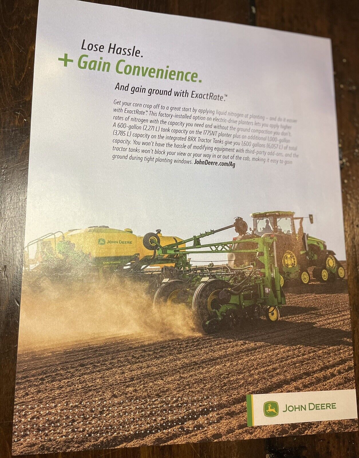 John Deere Tractor & Planter With  Nitrogen Tank Ad