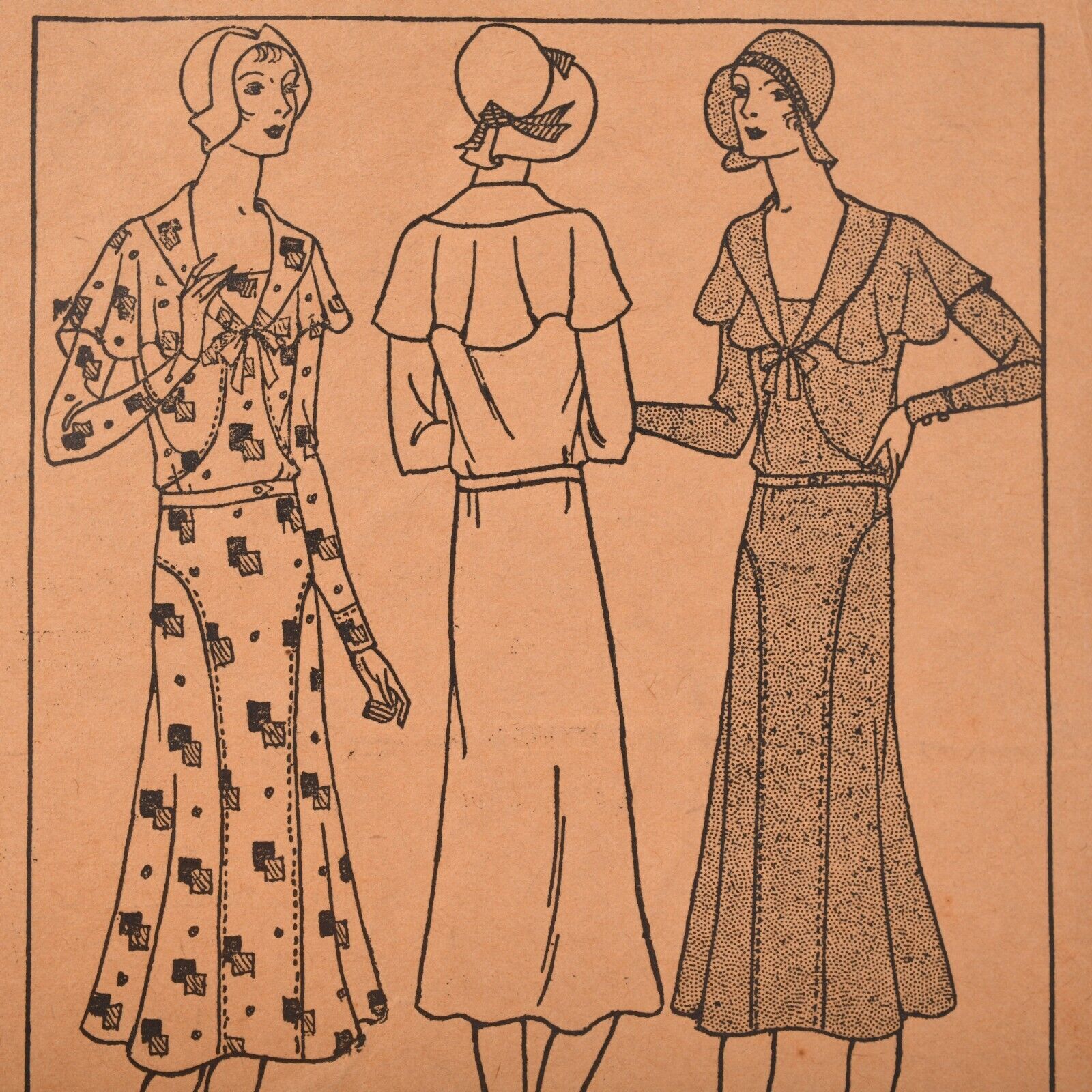 Antique 1920s Simplicity Dress Sewing Pattern - 354 - Bust 36 - UC FF