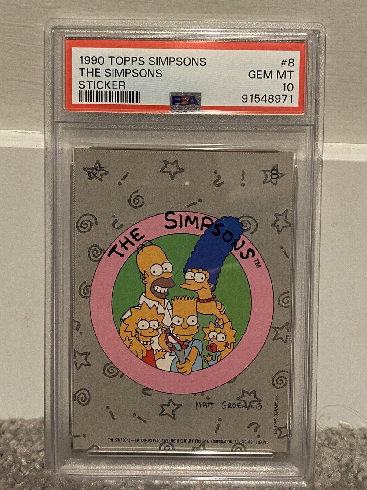 The Simpsons - 1990 Topps Simpsons Stickers #8 - PSA 10