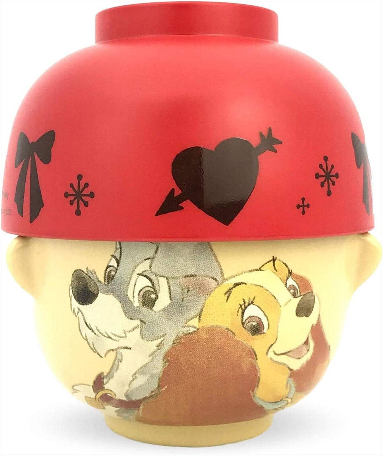 Disney Lady and the Tramp Bowl Set Mini 200ml Crayon Touch Made in Japan San Art
