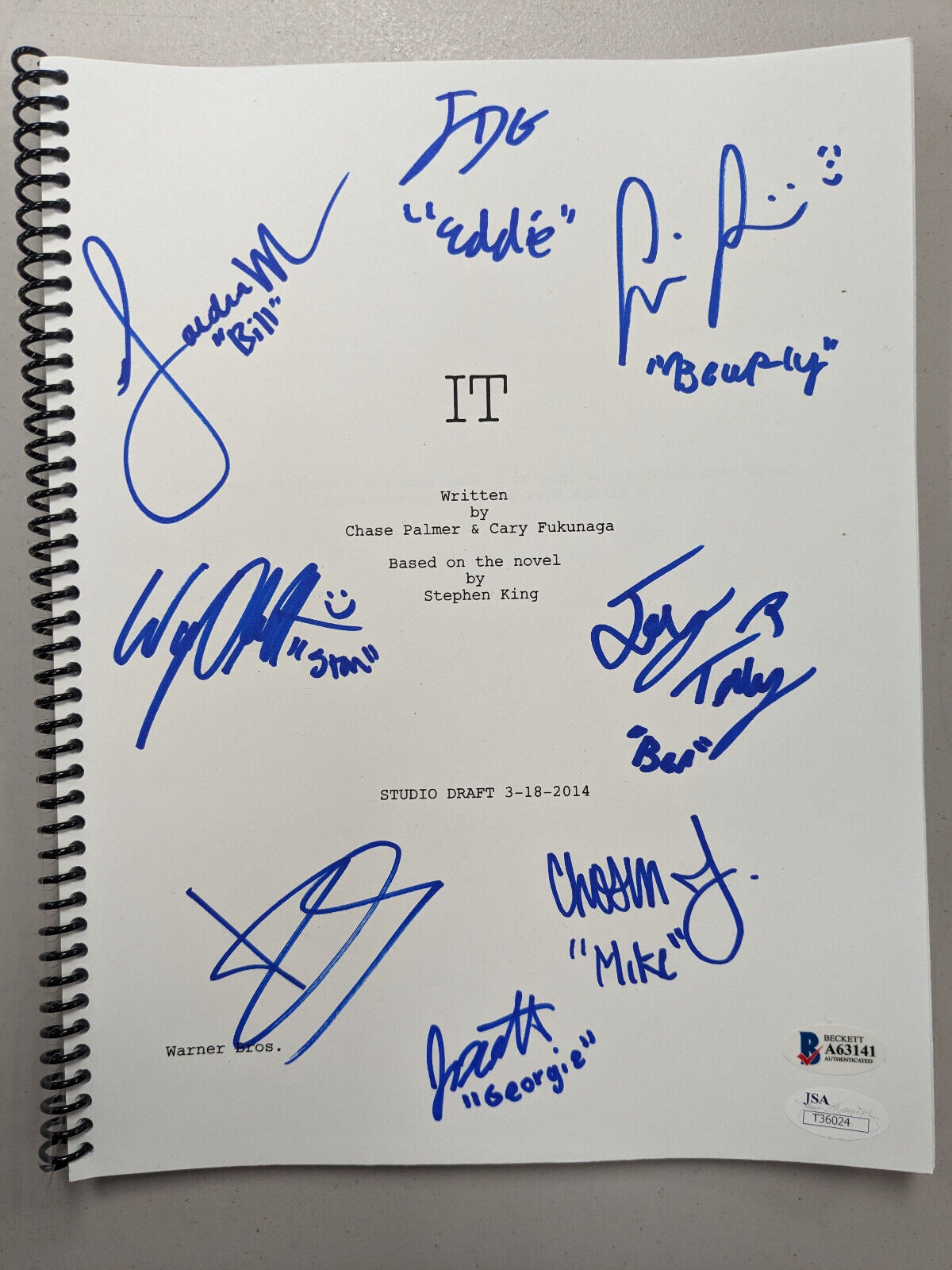 IT Kids Cast 8 Signed IT (2017) SCRIPT Autograph Scarsgard BAS JSA COA RARE
