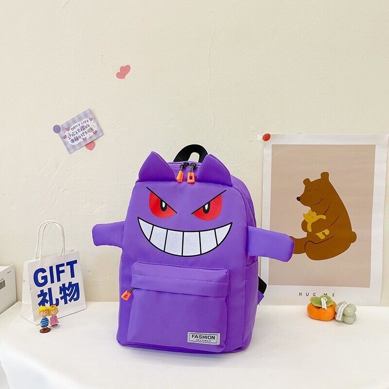 Pokemon Gengar  backpack Purple Backpack Kids School Book Bag