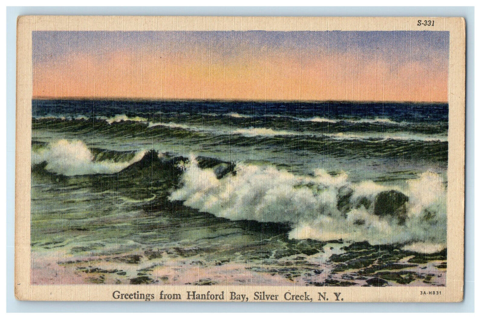 c1940\'s Greetings from Hanford Bay Silver Creek New York NY Vintage Postcard