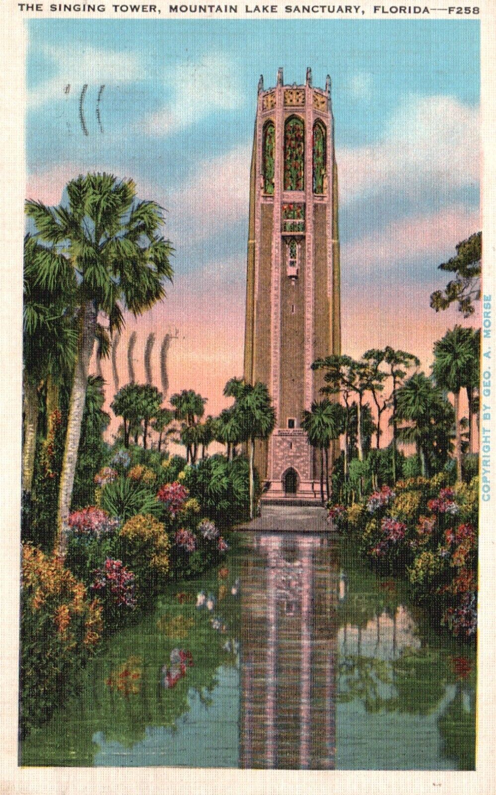 Postcard FL Mountain Lake Sanctuary Singing Tower Posted 1938 Vintage PC H5308
