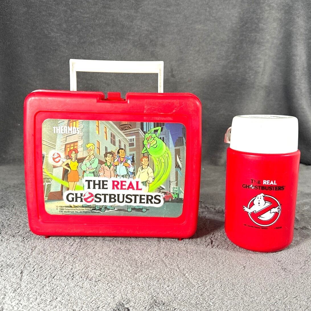 Vintage The Real Ghostbusters Lunchbox with Thermos
