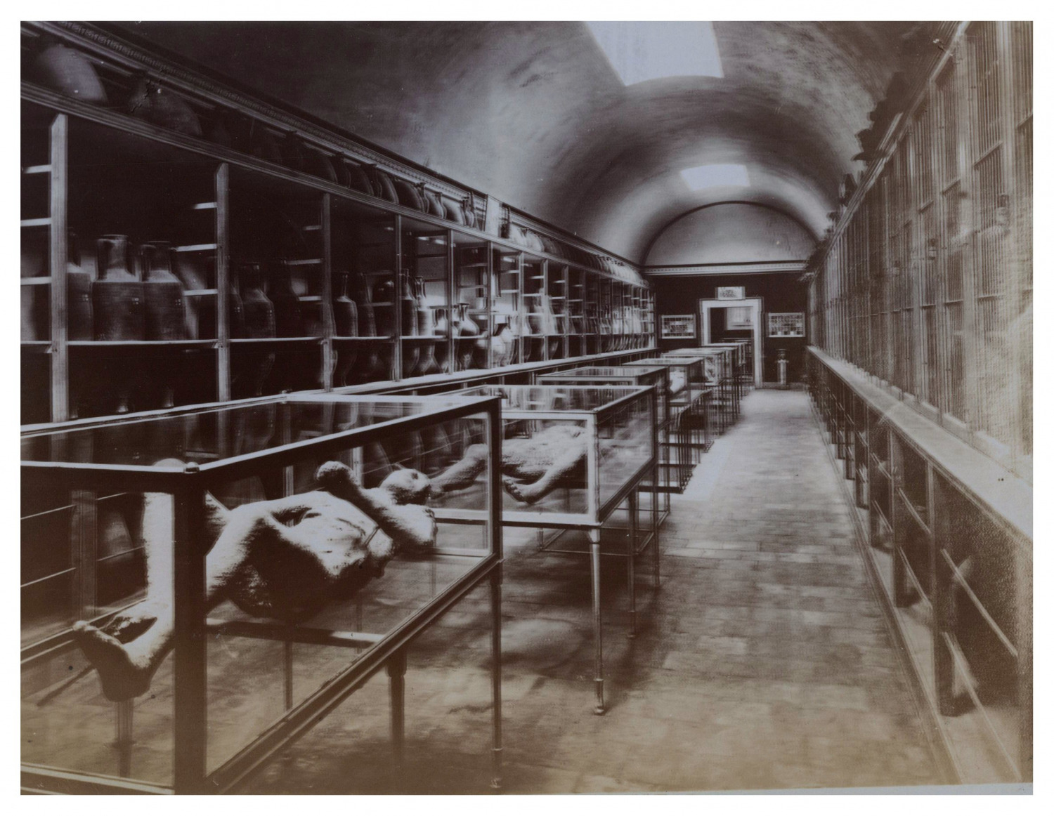 Italy, Pompeii, interior view of the museum, vintage print, circa 1895 vinta print
