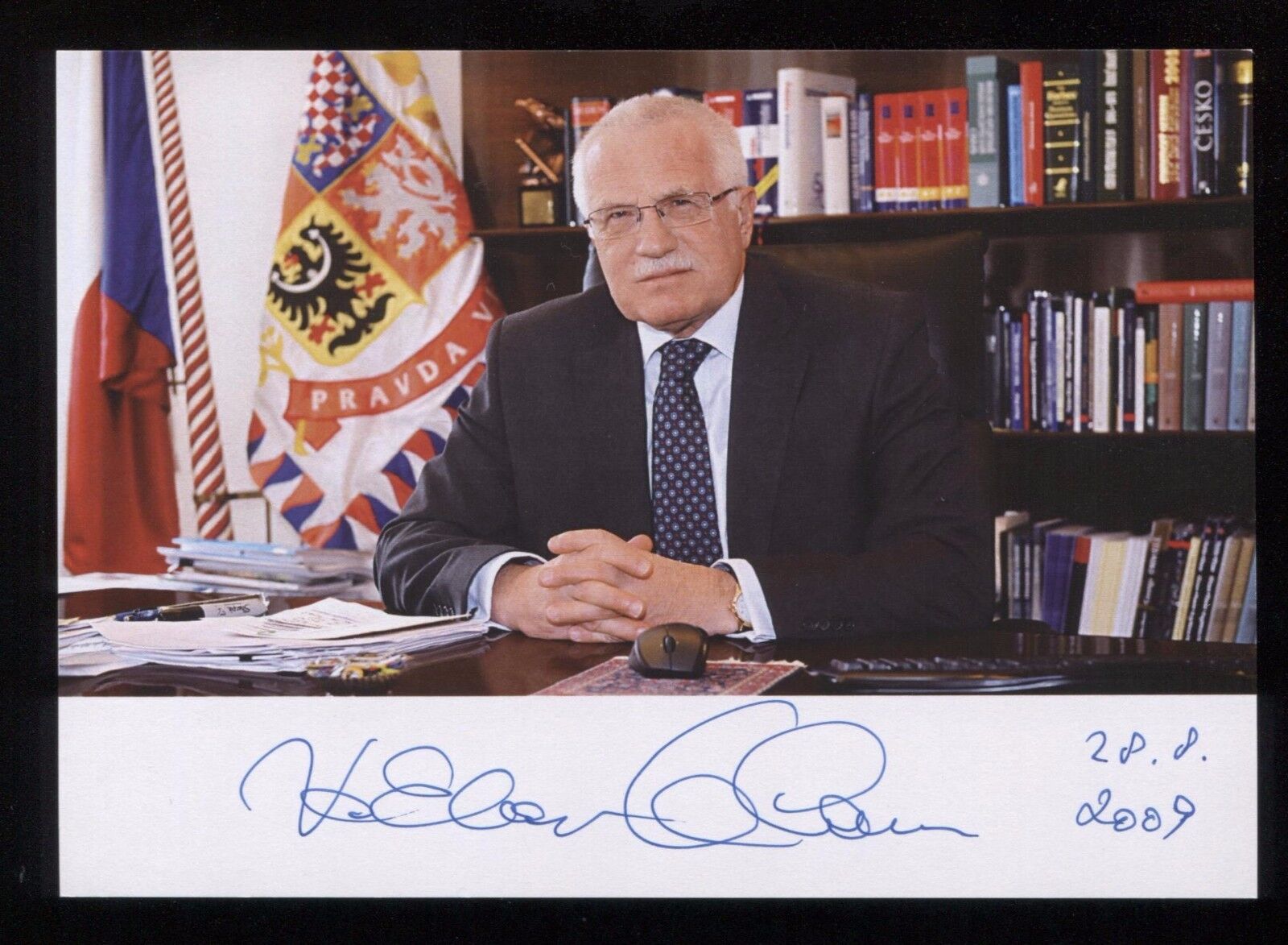 Vaclav Klaus Signed Photo Czech President and Prime Minister Autographed