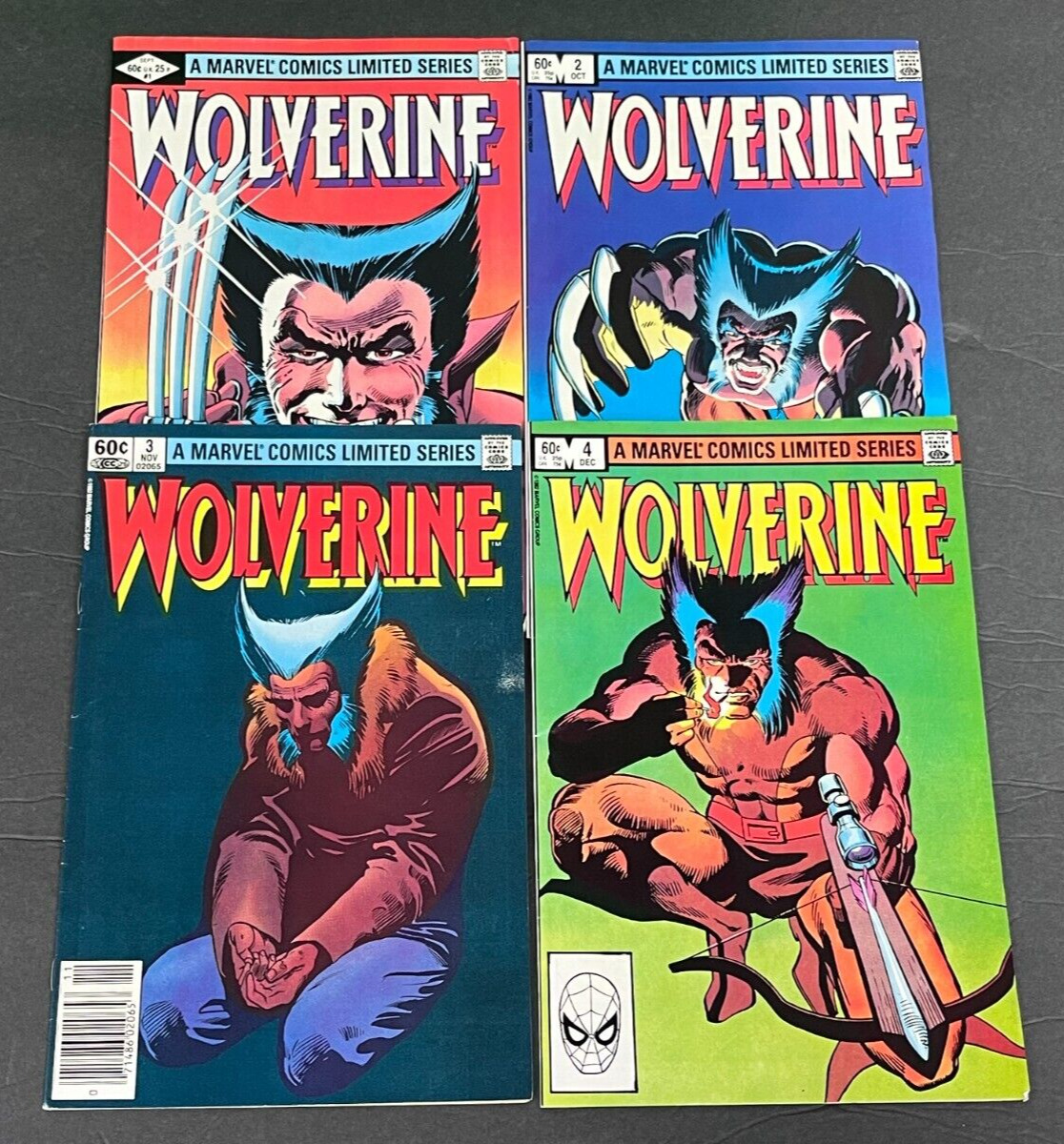 1982 Issues #1-4 Marvel Comics Complete Wolverine Set w/ Newsstand AA 82923
