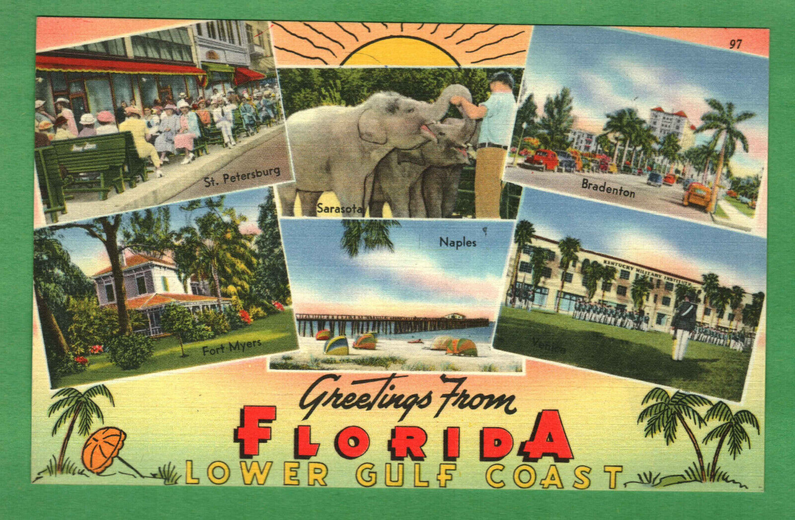 Postcard Greetings From Florida Lower Gulf Coast Florida FL