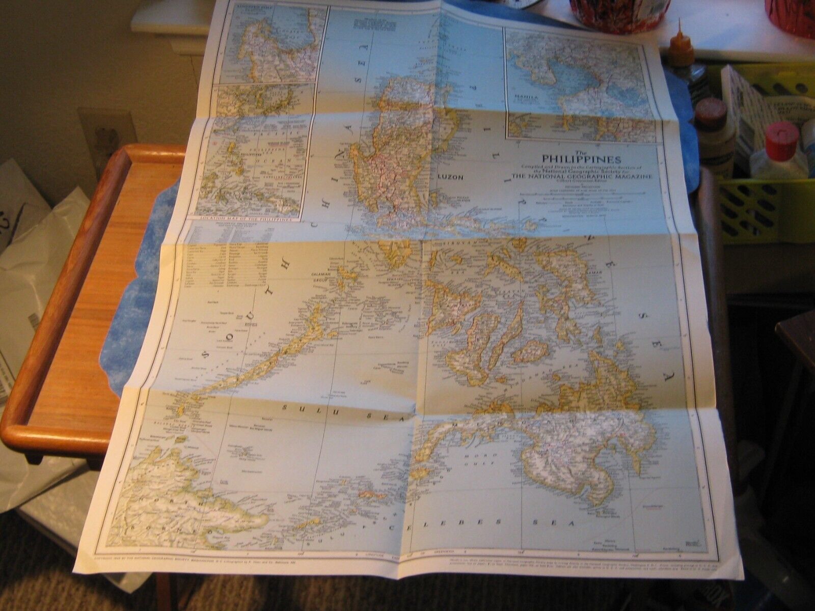 VINTAGE THE PHILIPPINES MAP March 1945 National Geographic