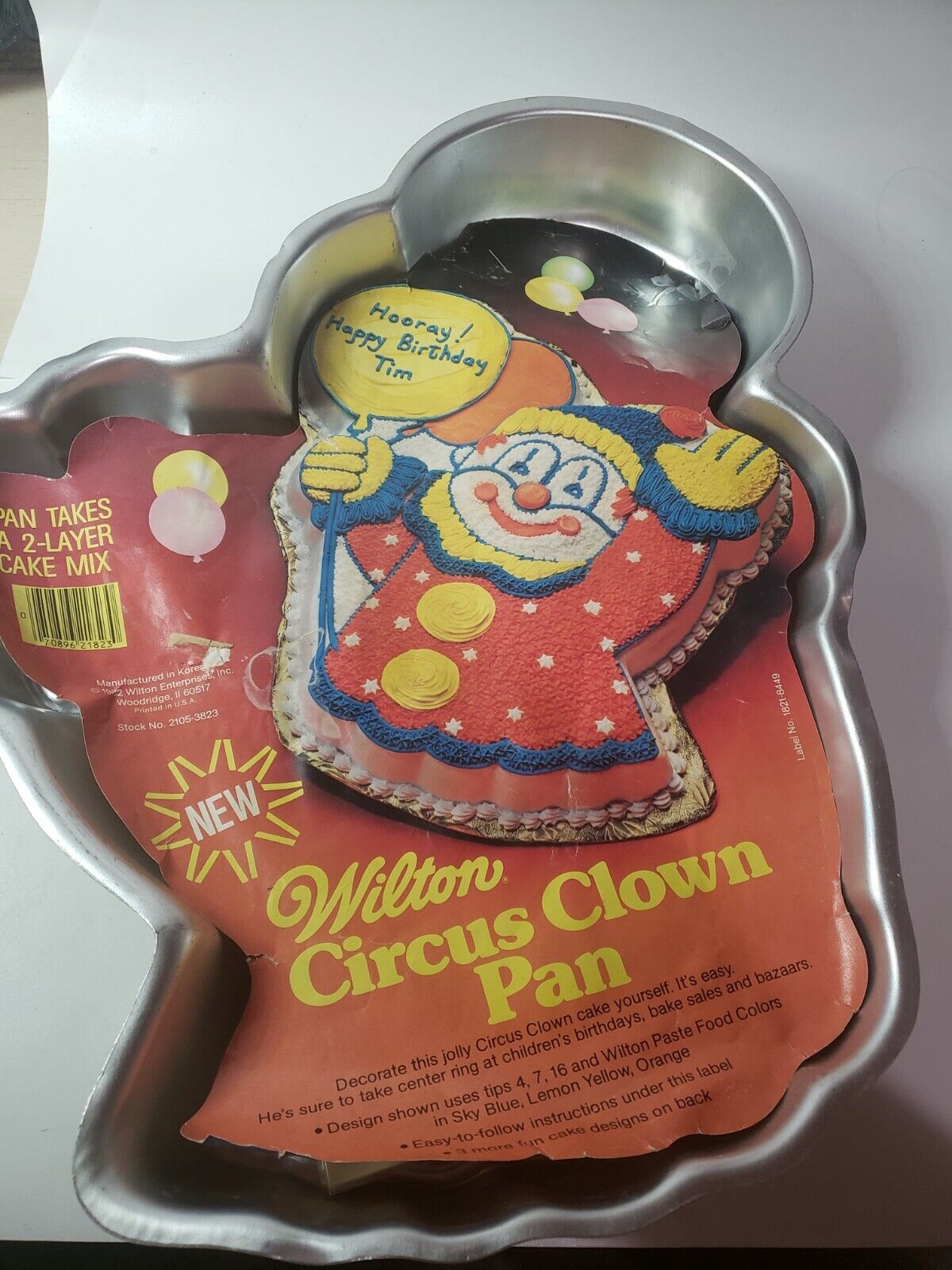 Vintage 1982 Wilton Circus Clown Party Cake Baking Pan 2105-3823