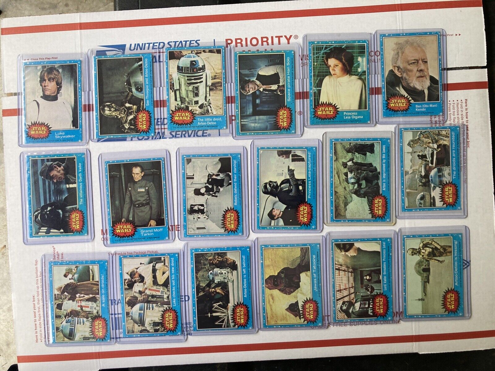 Star Wars Trading Cards Series 1 Blue Set Great Condition 1-66, 80%NM 20%EXMT