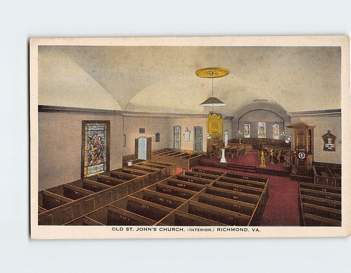 Postcard Old St. John's Church, (Interior), Richmond, Virginia