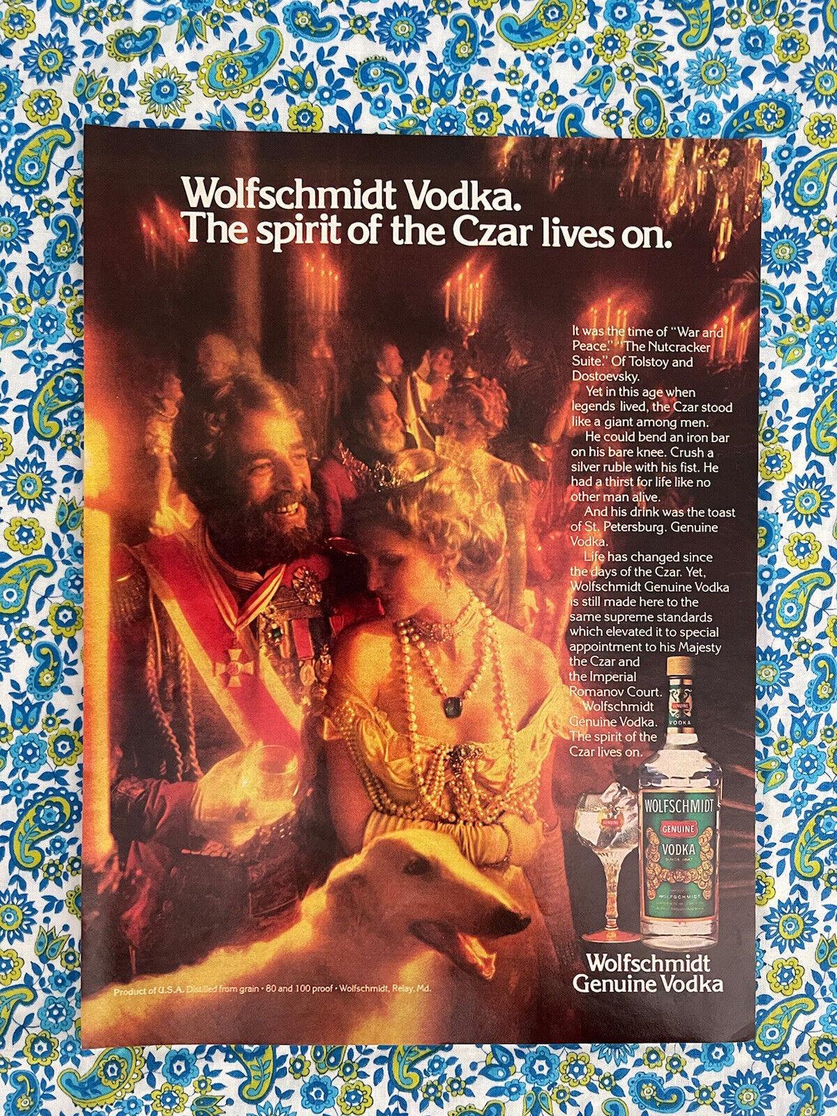 Vintage 1979 Wolfschmidt Vodka Print Ad The Spirit Of The Czar