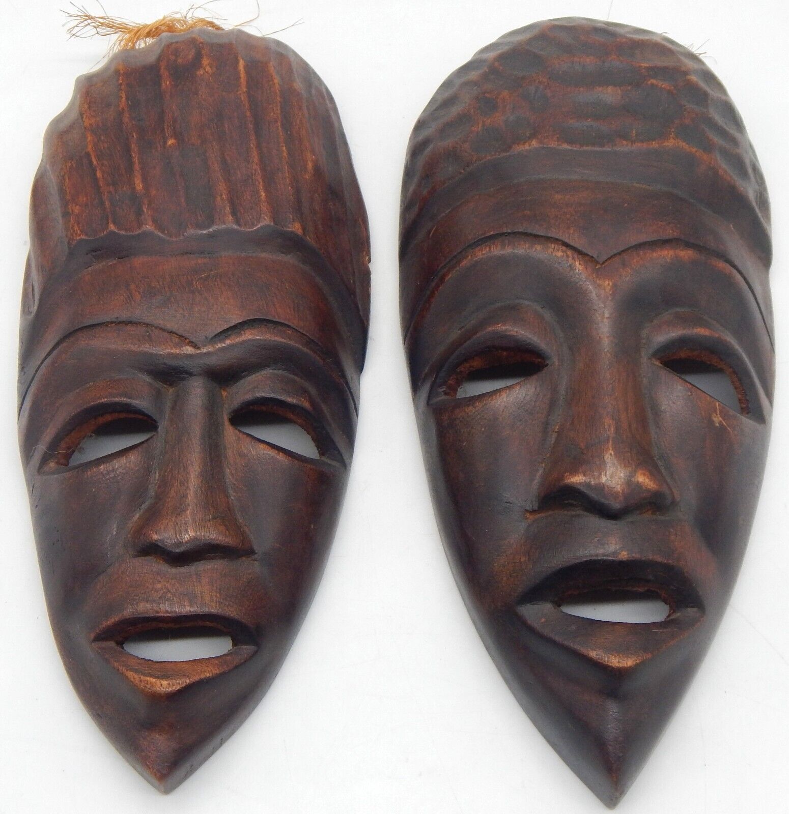 African Tribal Hand Carved Wooden Lot of (2) 12.5\