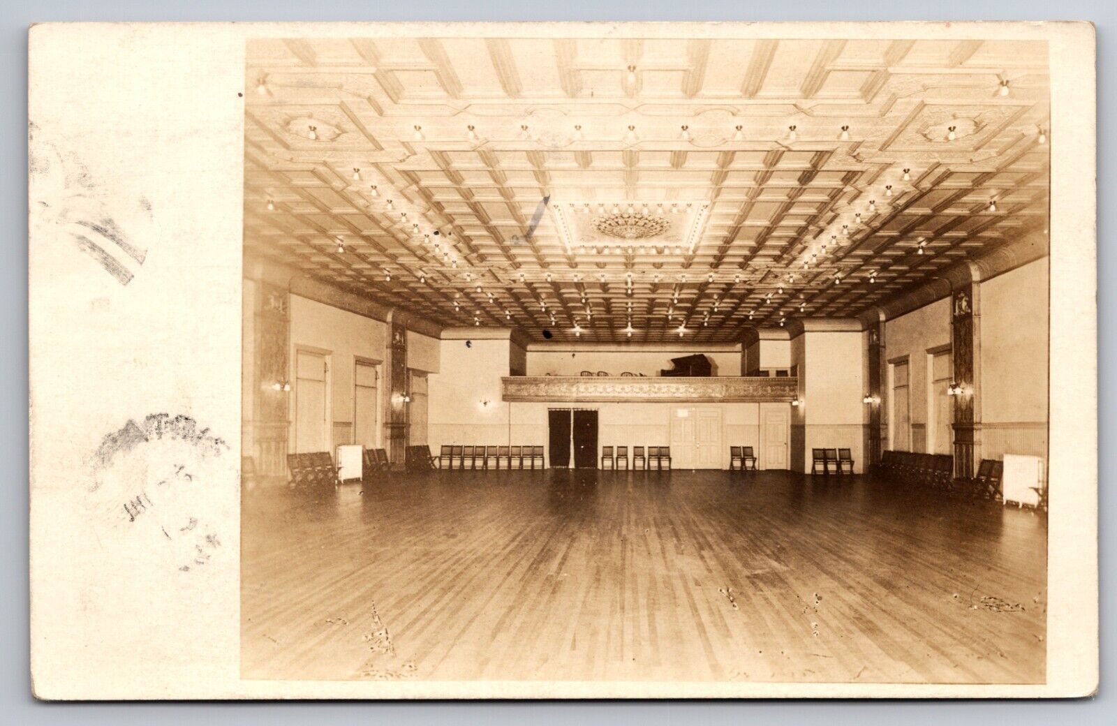 Interior Ball Room or Dance Hall Central Falls Rhode Island 1915 Real Photo RPPC