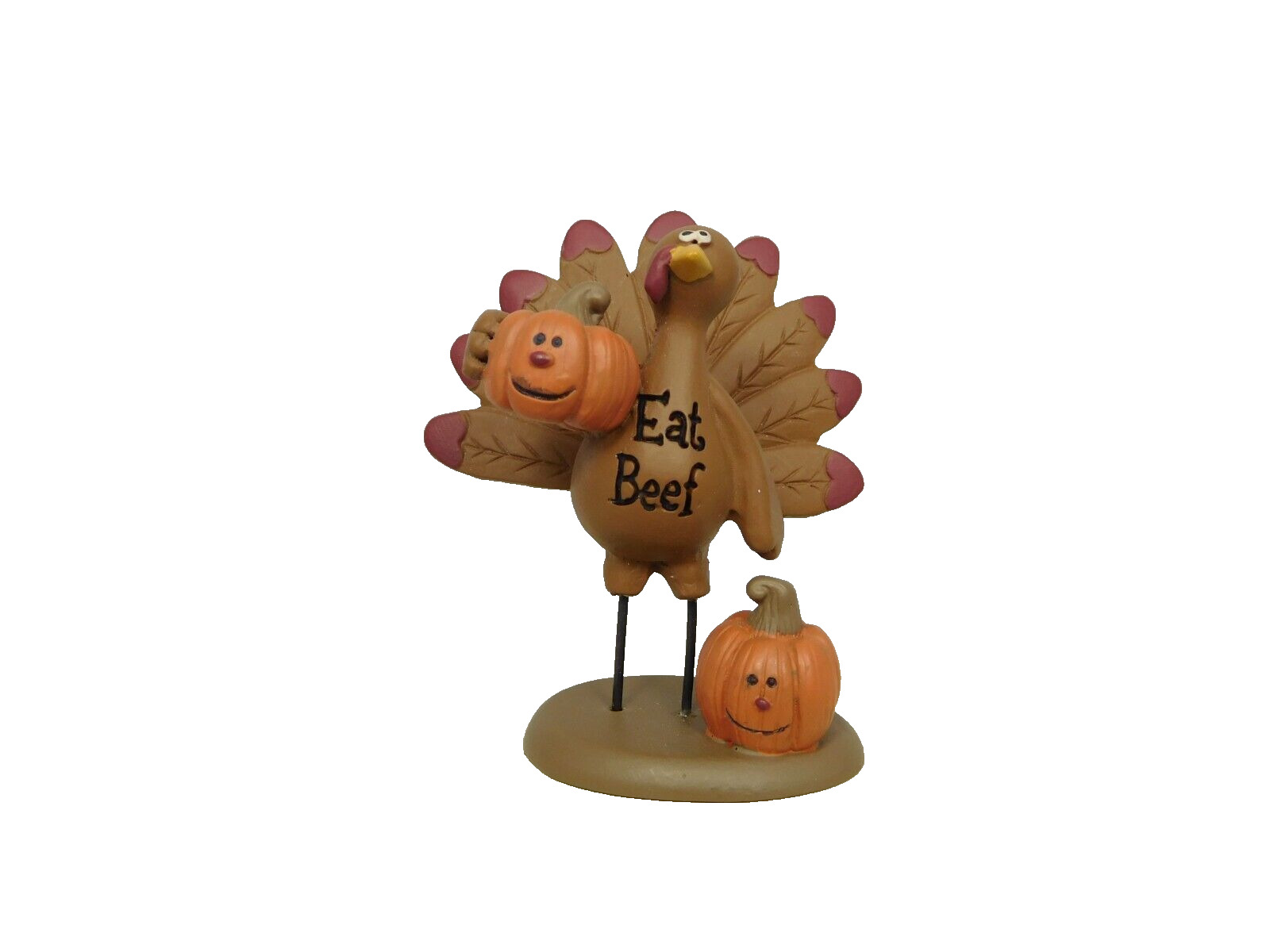 Mini Turkey telling you Eat Beef with pumpkins - New by Blossom Bucket #89869A