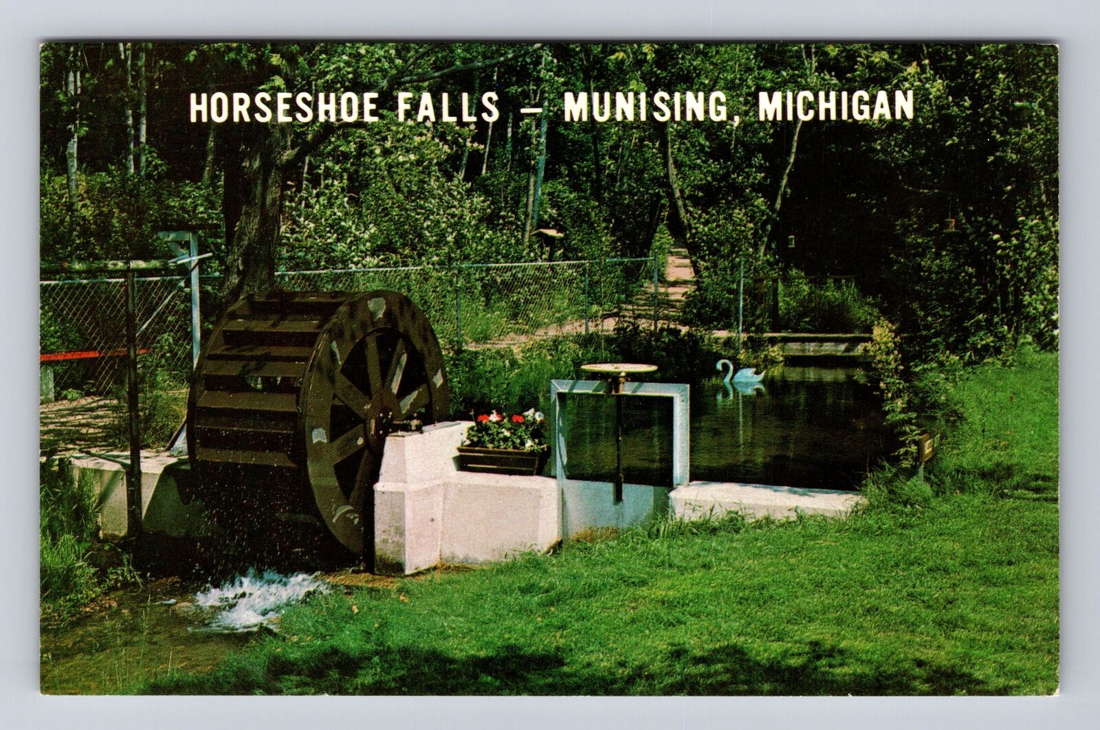 Munising MI-Michigan, Horseshoe Falls, Antique Vintage Souvenir Postcard