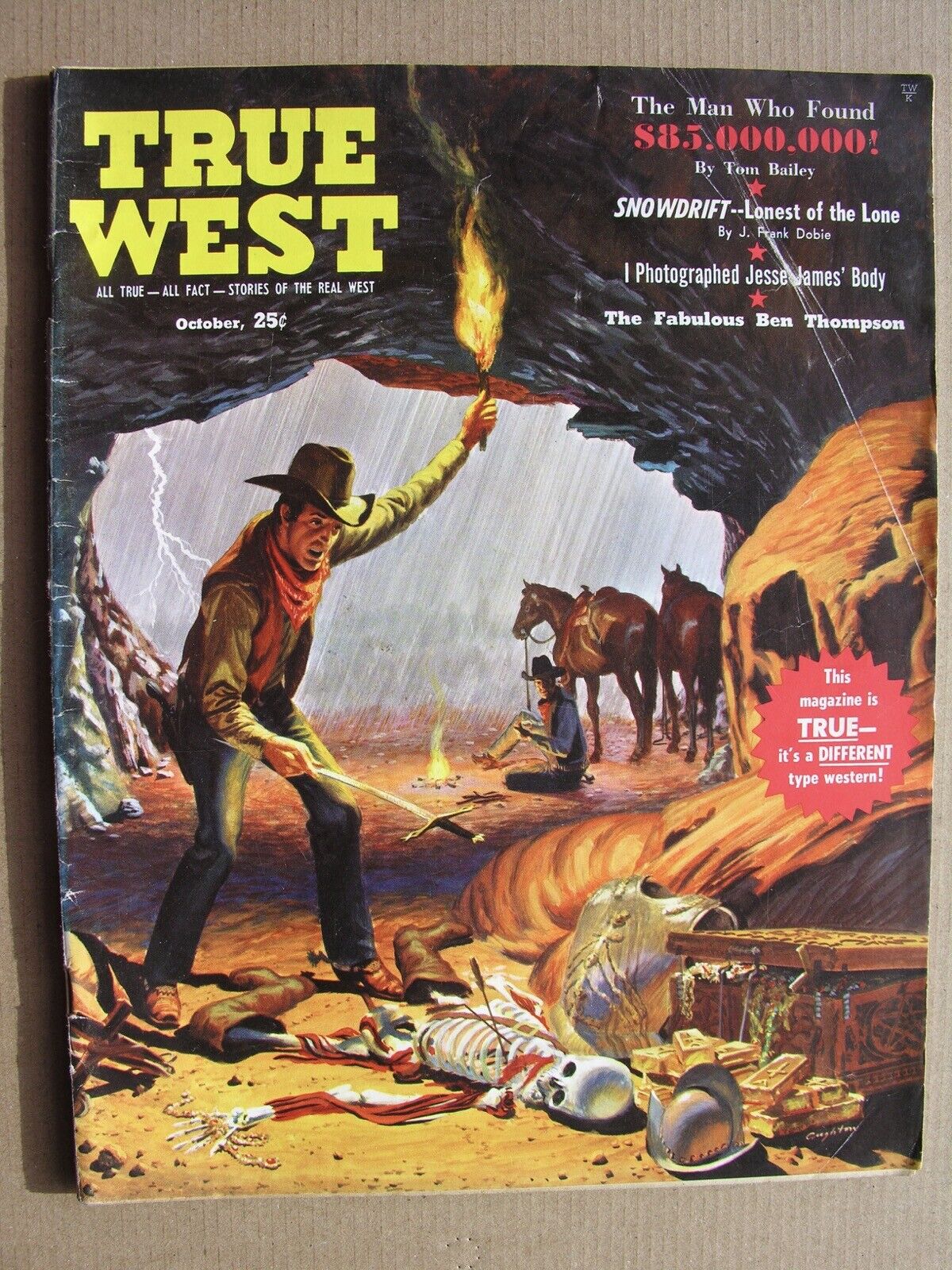 1959 TRUE WEST MAGAZINE October Ed Schieffelin Ben Thompson Seven Troughs Nevada
