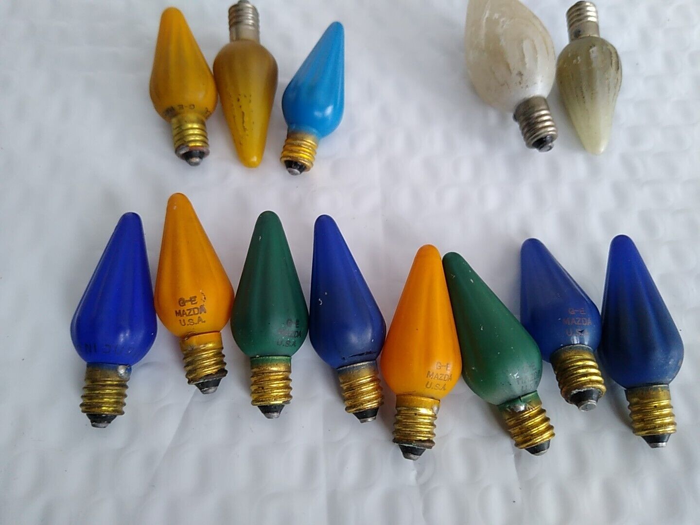 Vintage GE Mazda Lamp Christmas Light Bulbs C6 