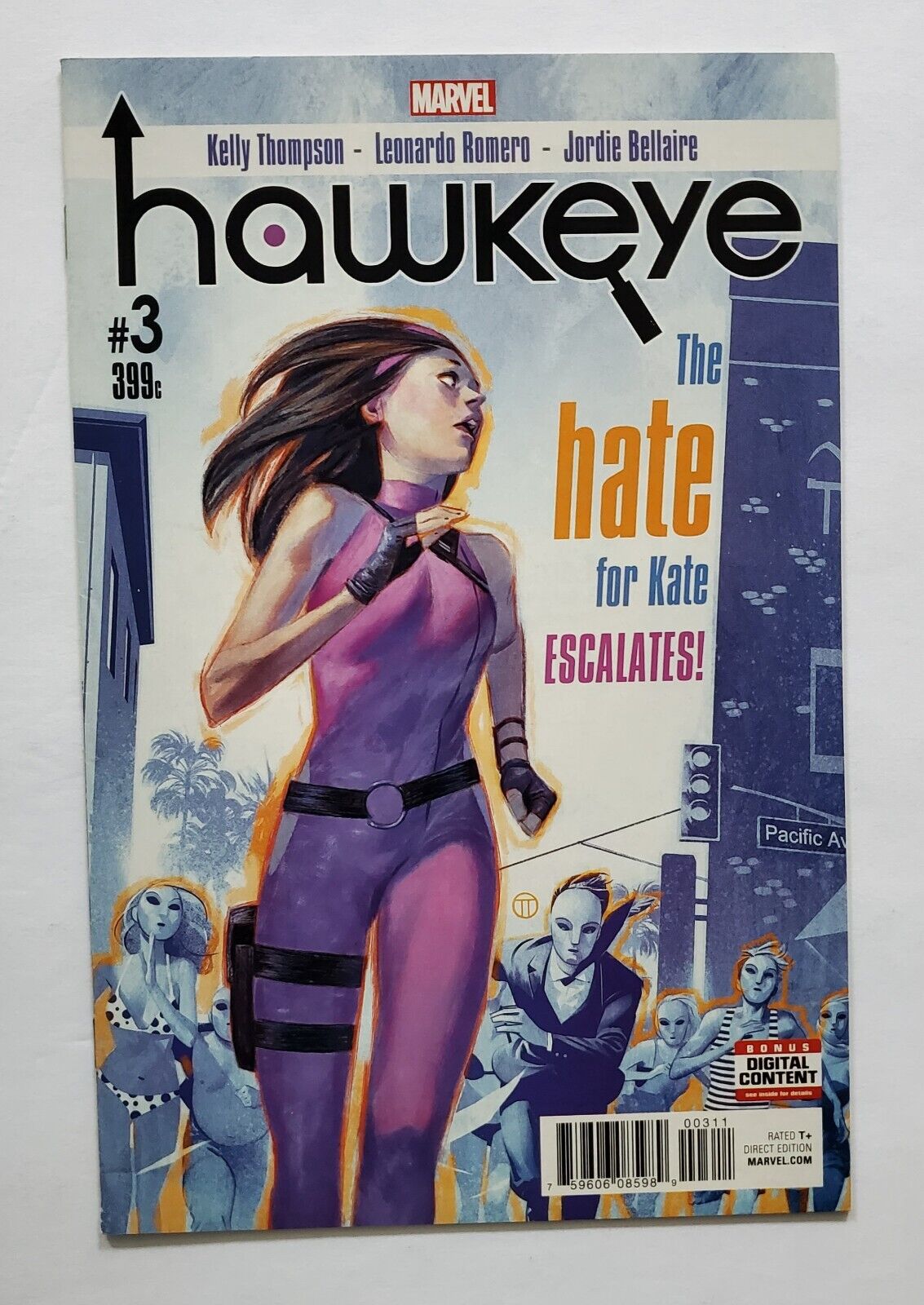 Hawkeye # 3 Marvel Comics The Hate For Kate.