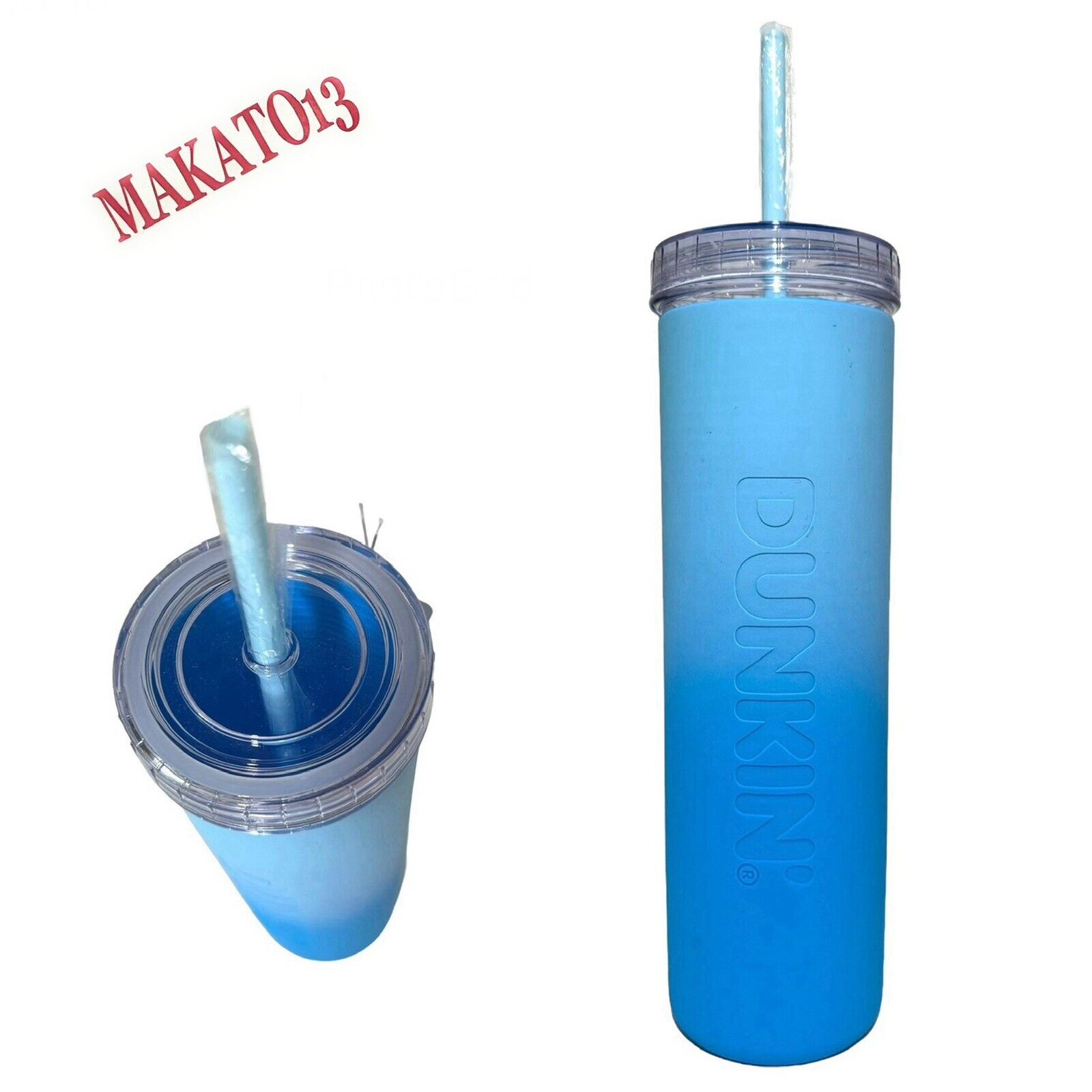 Dunkin’ Spring Summer 2024 Collection Blue Ombre Silicone Tumbler Straw Sipper
