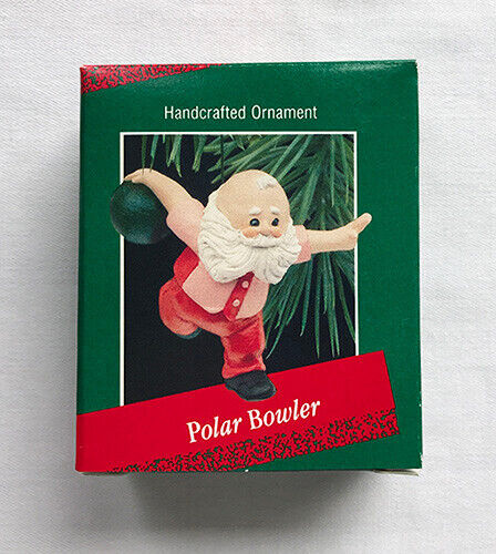 1988 Polar Bowler ~ Santa Bowling with Great Form ~ Hallmark Ornament