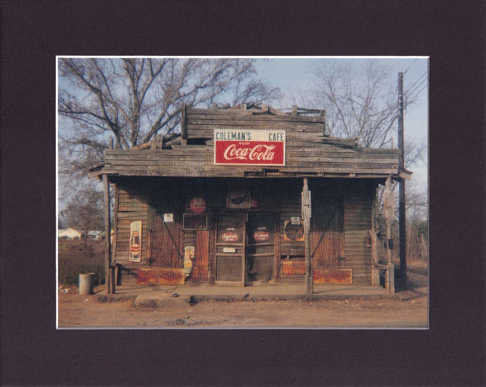 8X10 Matted Print Photo Picture: William Christenberry, 1971 Coleme\'s Cafe