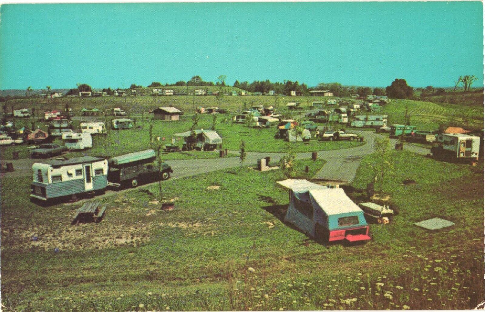 Campgrounds At Dillon Lake And State Park, Zanesville, Ohio Postcard