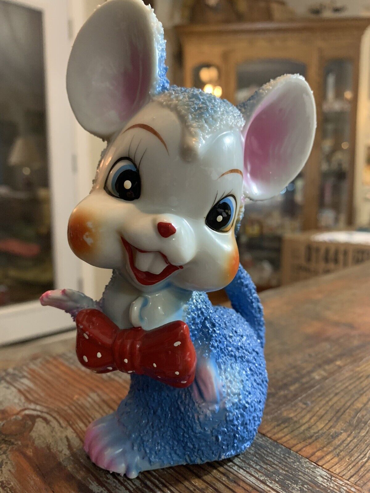 Vtg Arnart Japan Sugar Coated Blue Mouse Anthropomorphic 