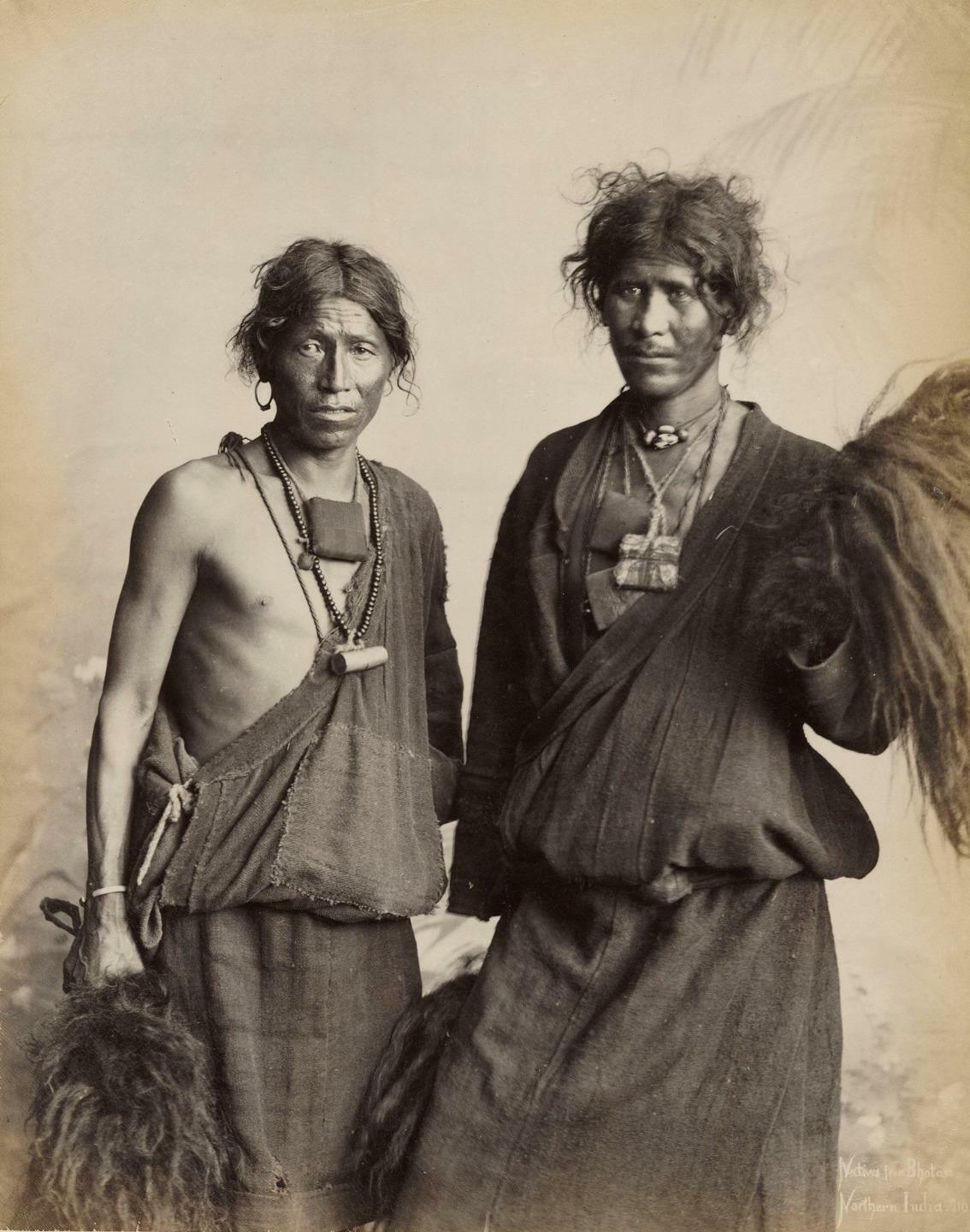 c. 1880's Bhutan Natives of Northern India Albumen Photograph