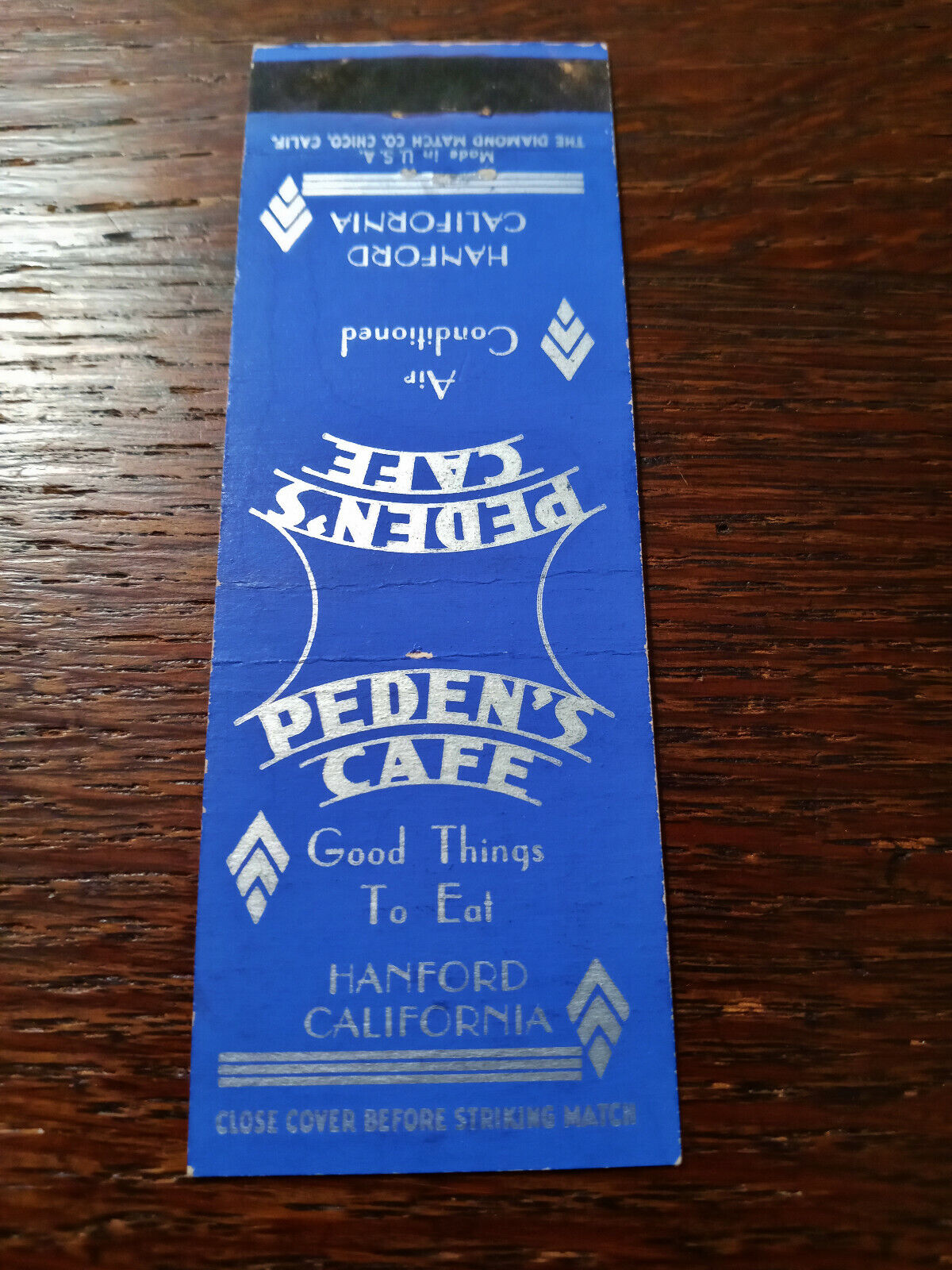Vintage Matchcover: Peden\'s Cafe, Hanford, CA    91