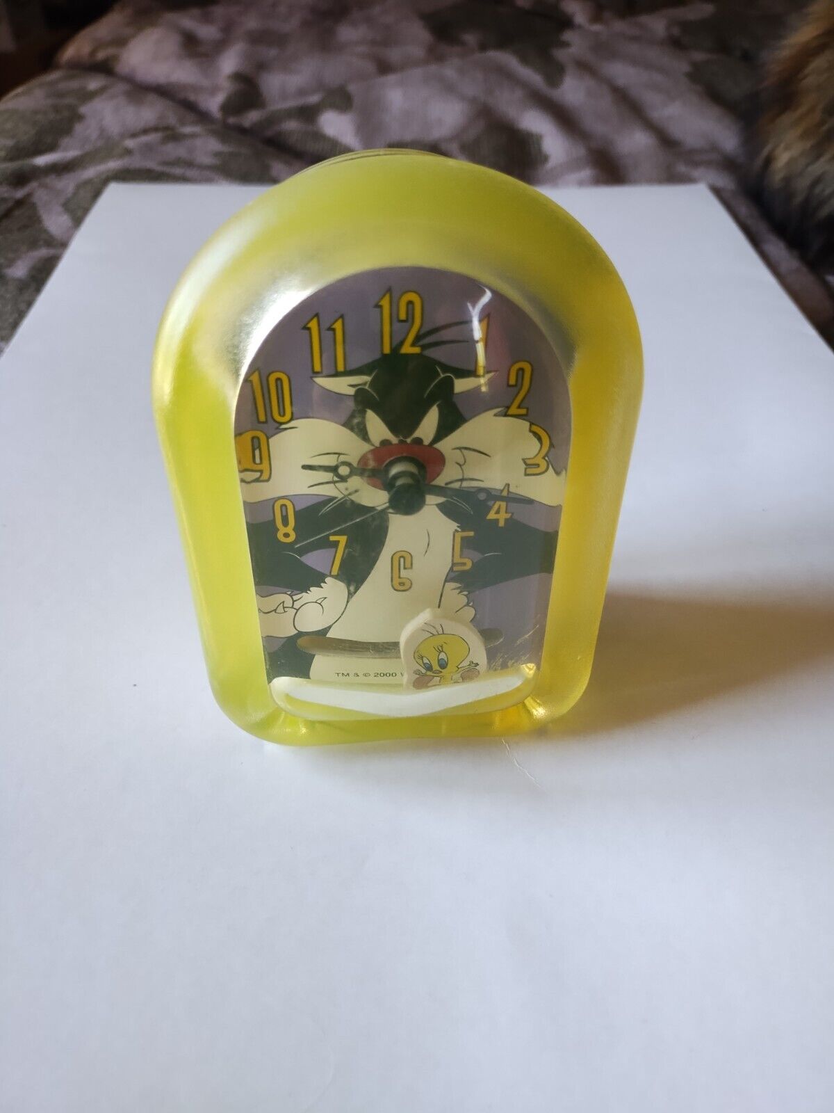 Rare Vtg 2000 Warner Bros Looney Tunes Sylvester & Swinging Tweety Desk Clock