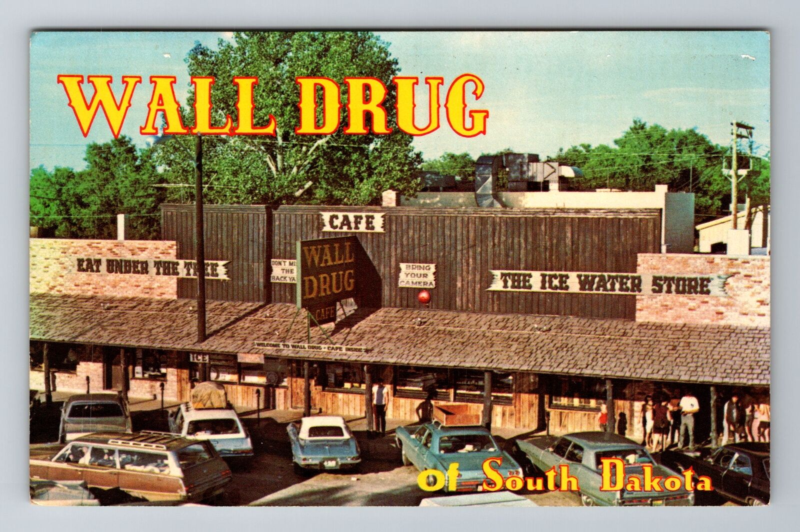 Wall SD-South Dakota, Wall Drugstore, Café Advertising, Vintage Postcard