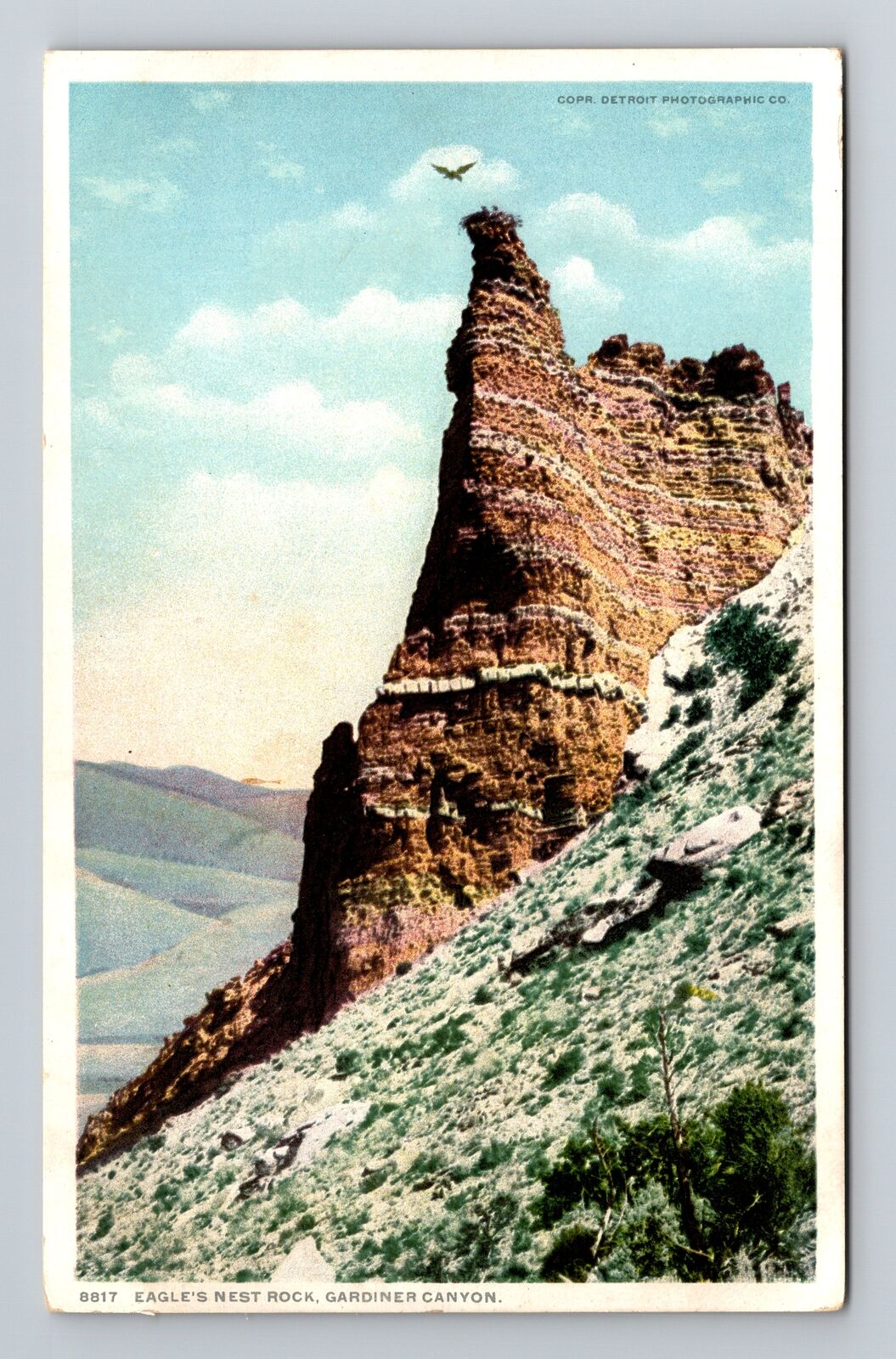 Gardiner Canyon NY-New York, Eagles Nest Rock, Vintage Postcard