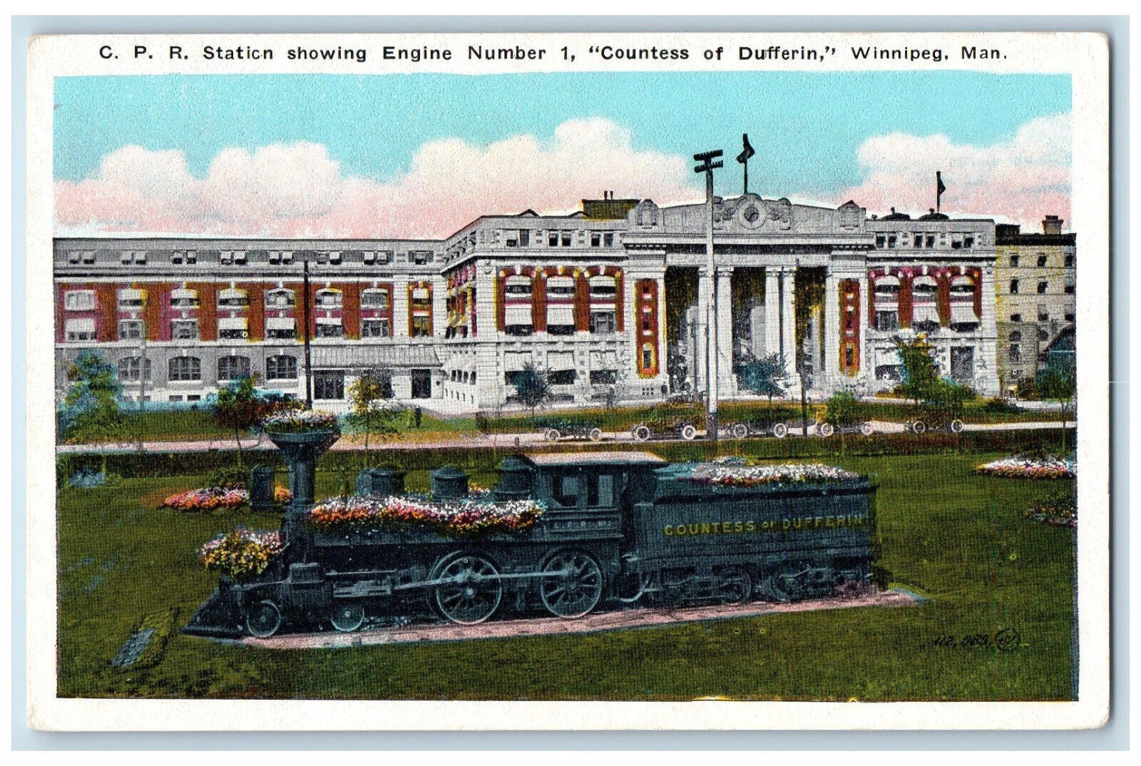Winnipeg Manitoba Canada Postcard Countess of Dufferin Engine No.1 c1920\'s