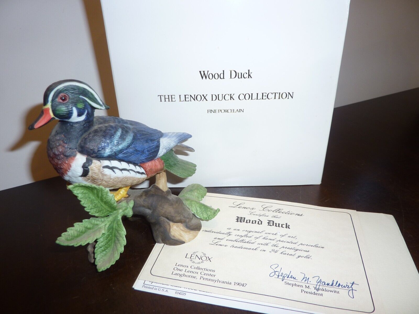 Lenox 1990 porcelain Wood Duck - Box & COA