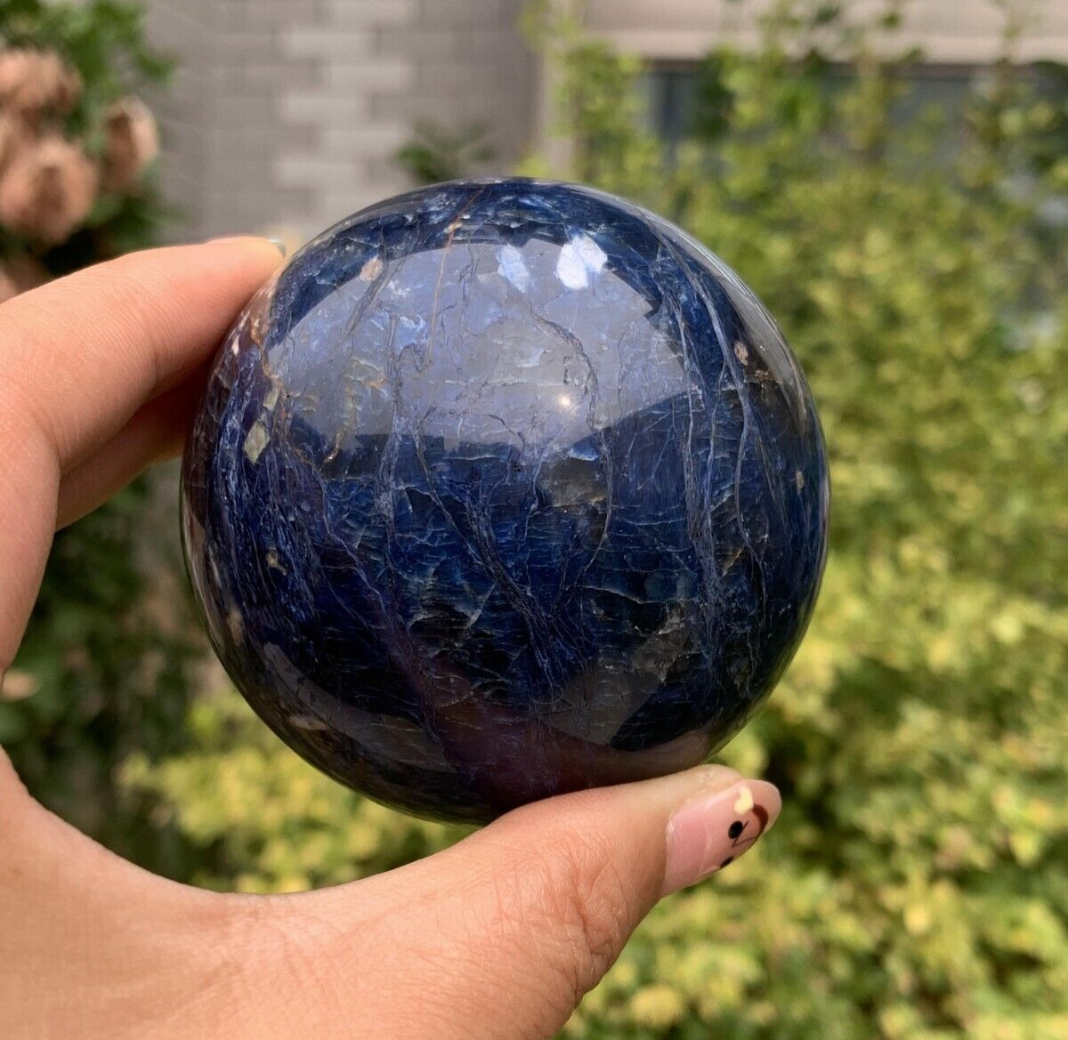 400g Rare Natural Dumortierite Sphere Quartz Polished Ball Crystal Reiki Healing