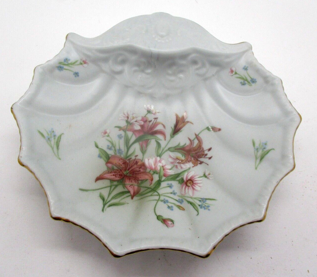 Vintage 1987 Cor Day Lily Shell Shape Trinket Tray Dish Made in Japan