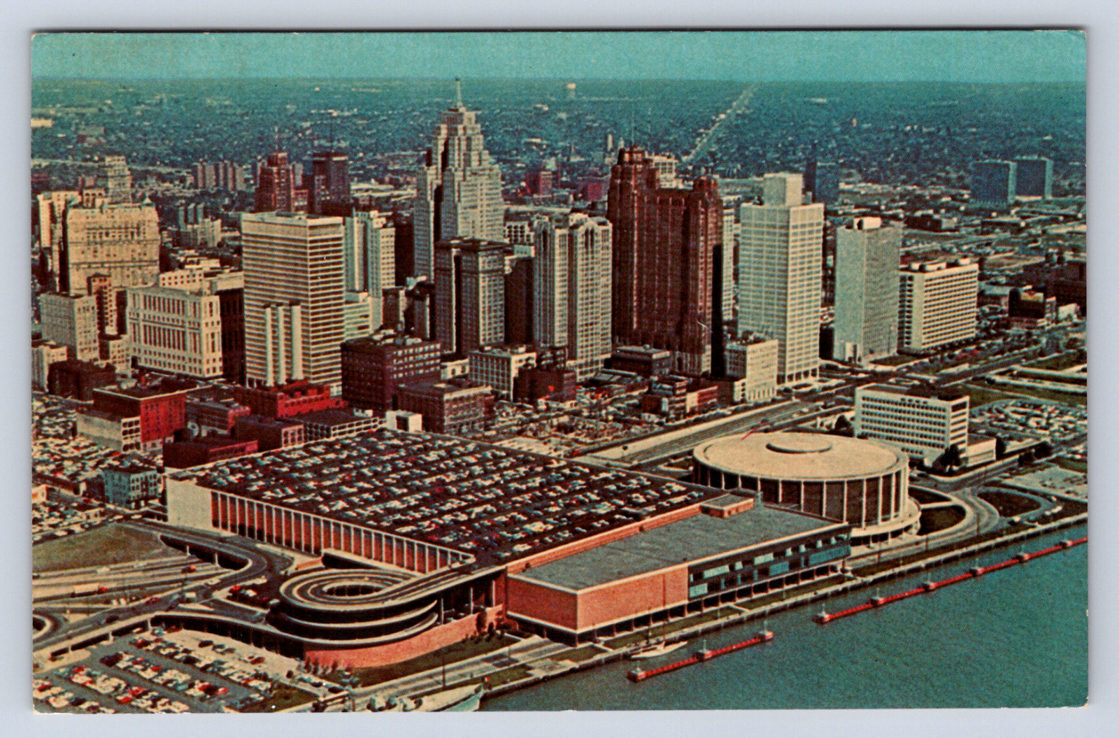 Vintage Postcard Detroit Civic Center Michigan