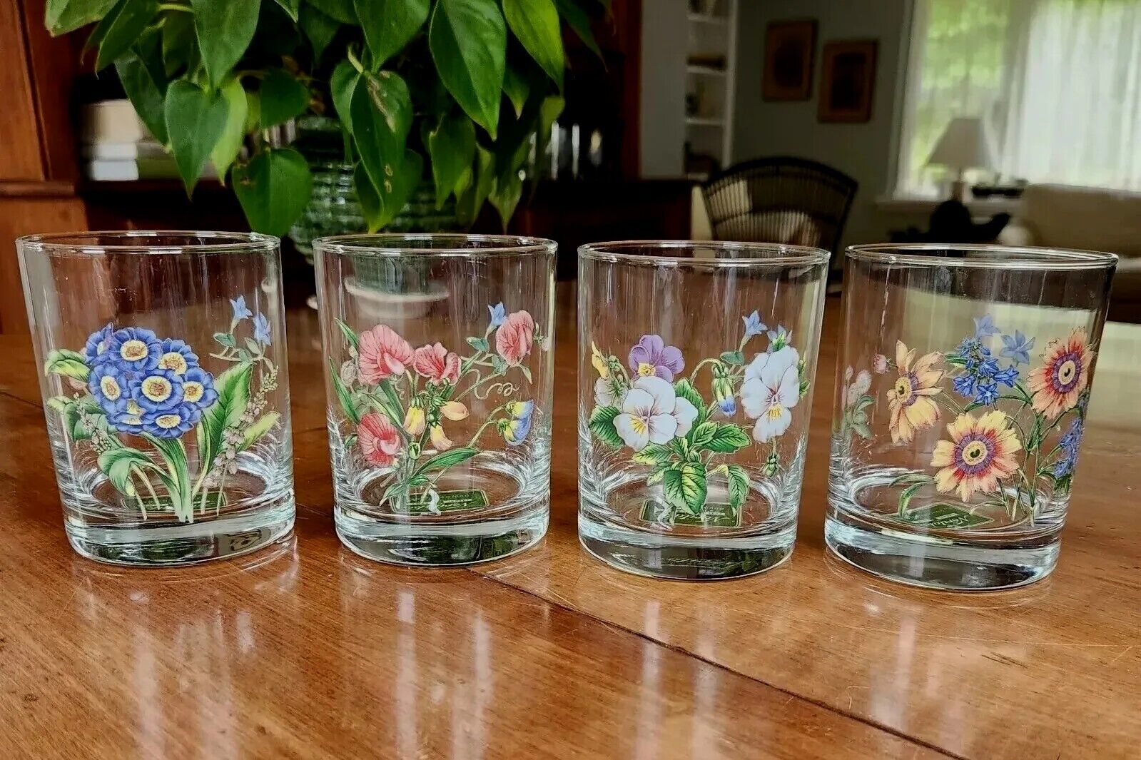 NEW *4* Vintage Noritake Casual Home Gourmet Garden Double Old Fashioned Glasses