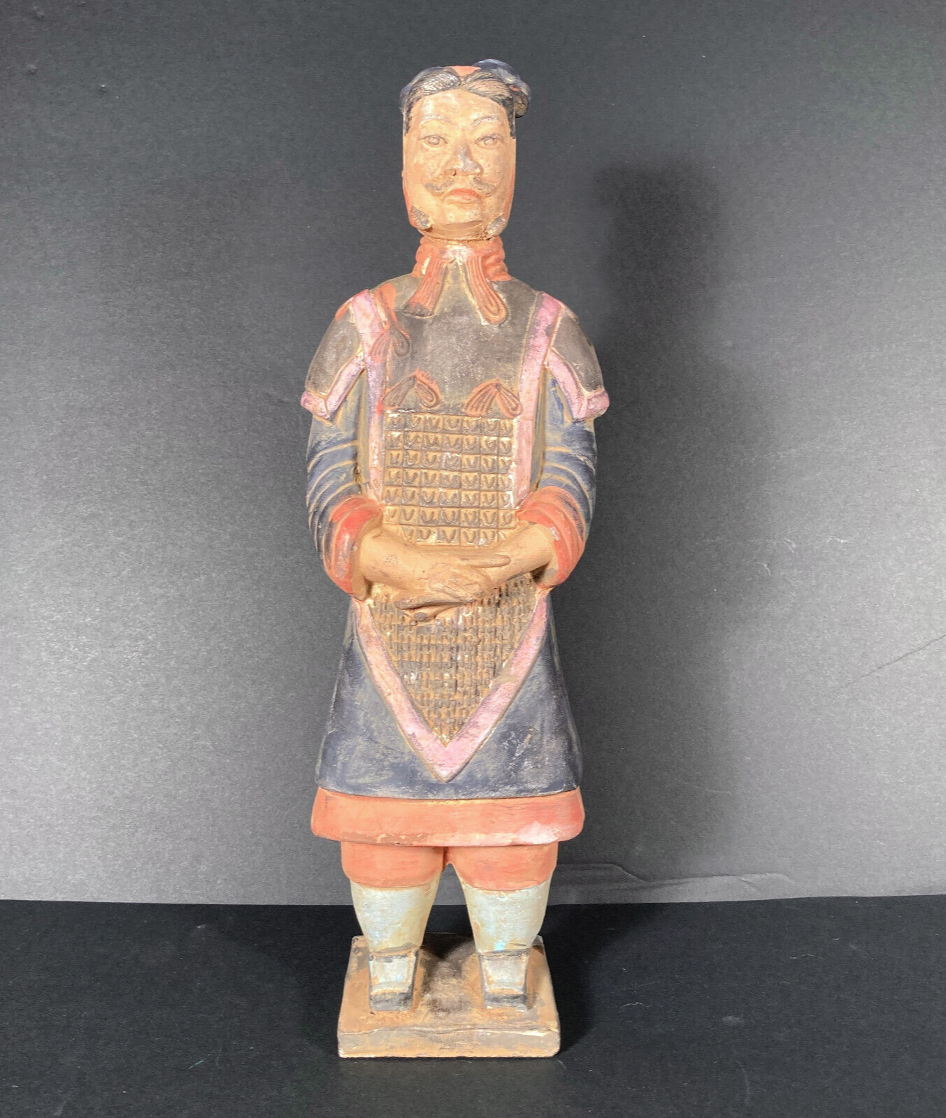 XIAN Chinese Terra Cotta Warrior Emperor Qin Shi Huang Polychrome China 14 INCH