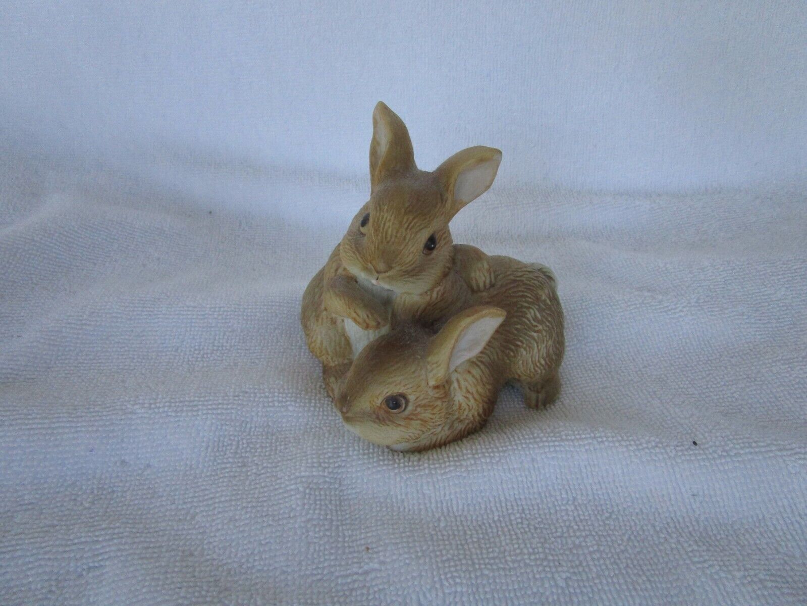LOVELY + Vintage Homco Baby Brown Bunnies Figurine #1455~~QUALITY ITEM