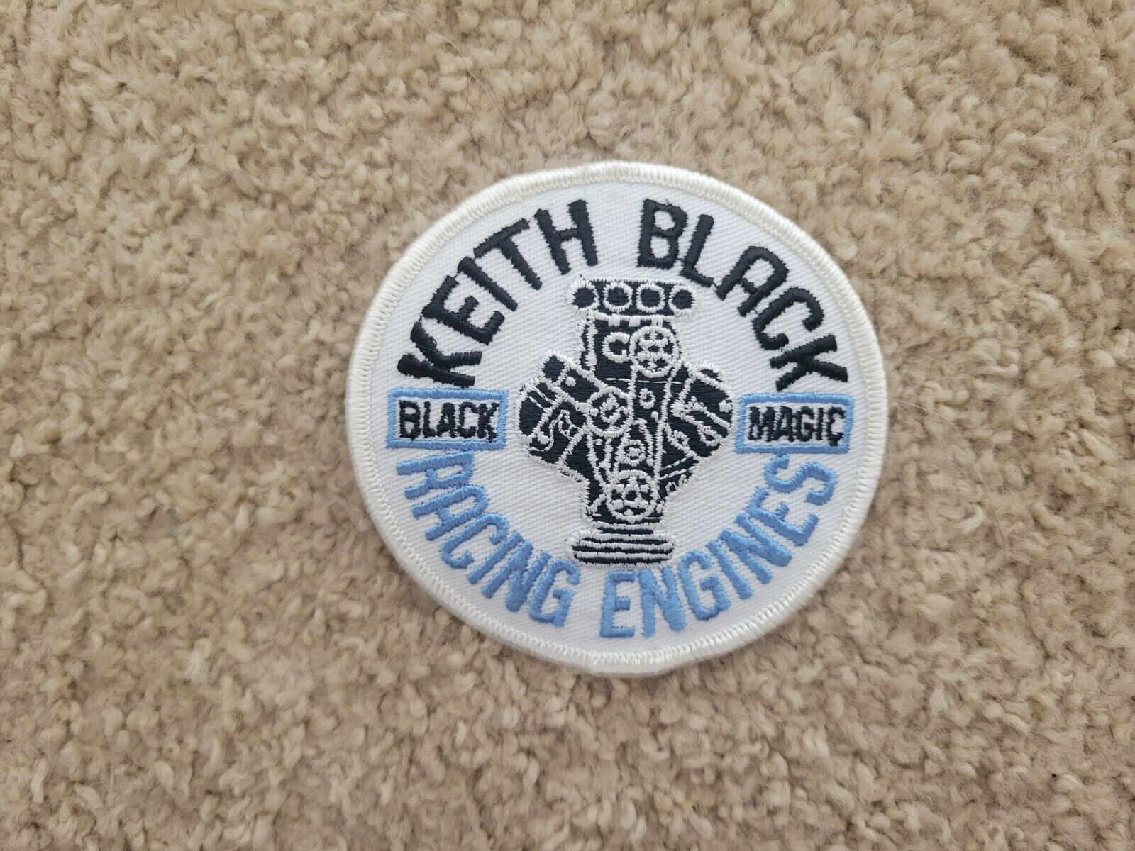 Rare Discountinued Vintage Keith Black MAGIC Racing patch BLACK -BLUE patch 3.5\