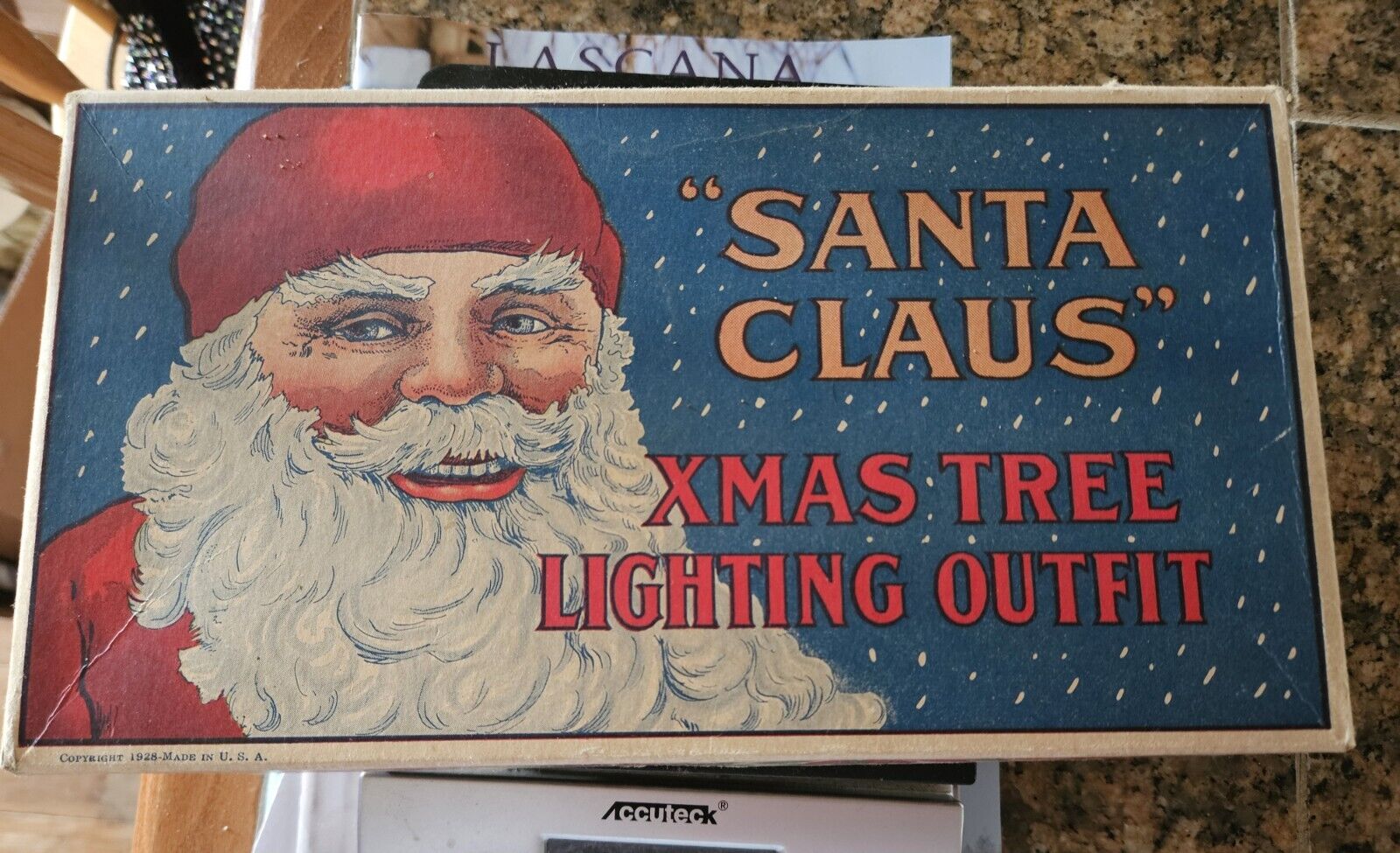 VTG Antique Santa Claus Christmas Tree  Christmas Lighting Outfit Box Lights