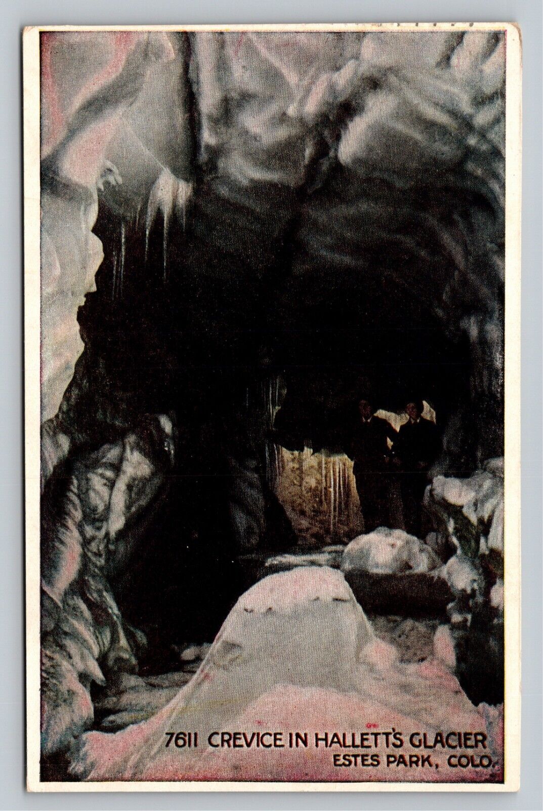 Crevice in Halletts Glacier Estes Park Colorado Vintage WB c1935 Postcard